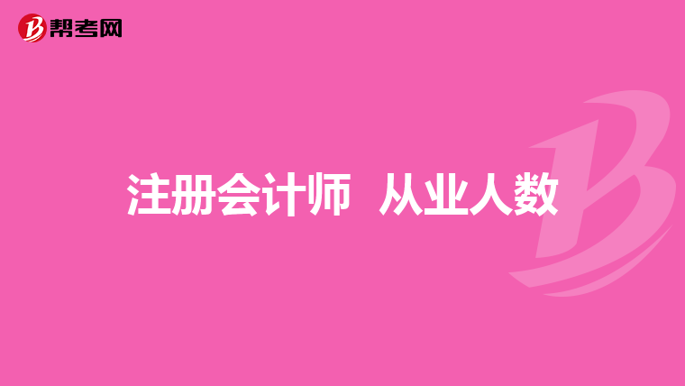 注册会计师 从业人数