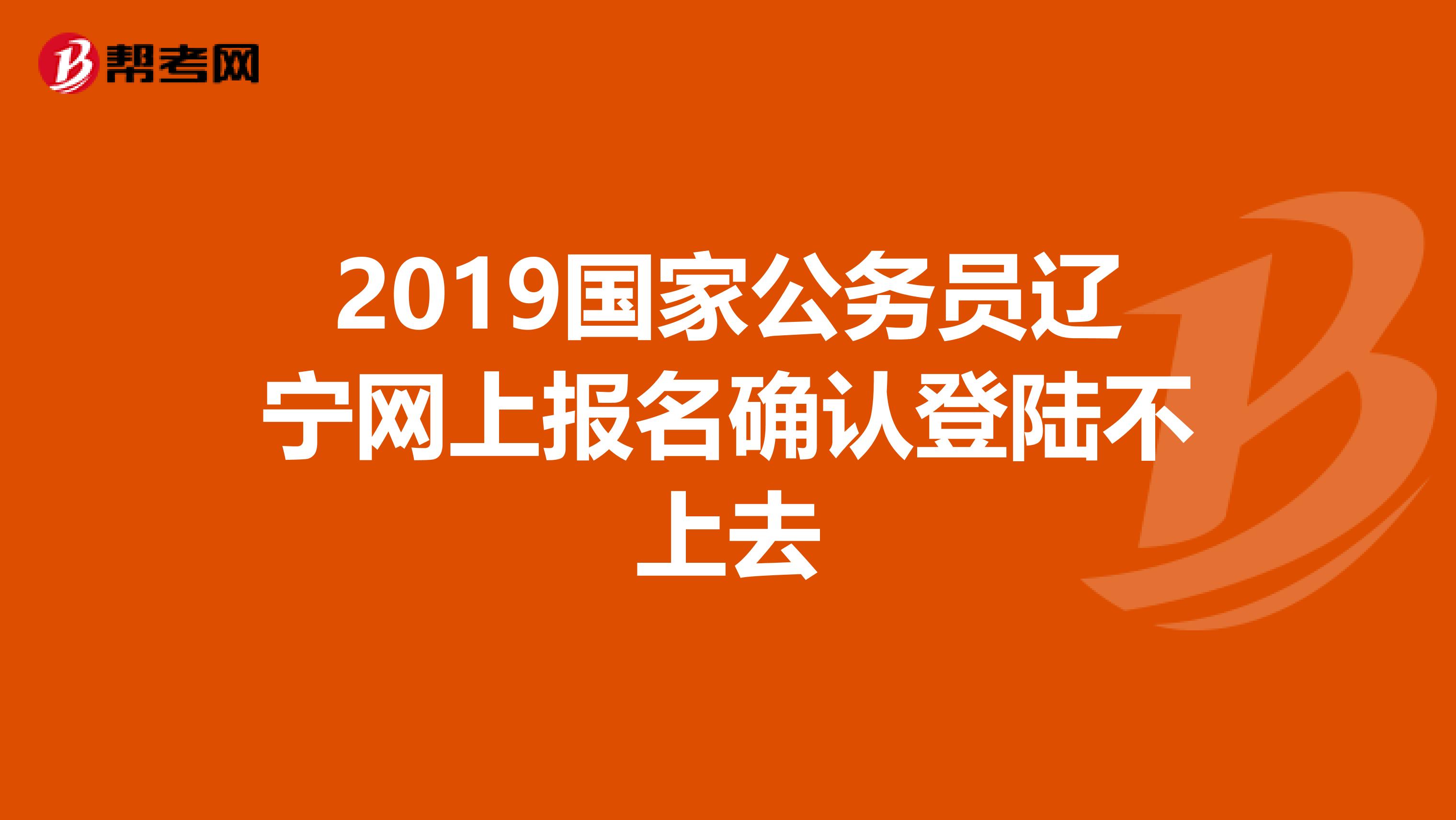 2019国家公务员辽宁网上报名确认登陆不上去