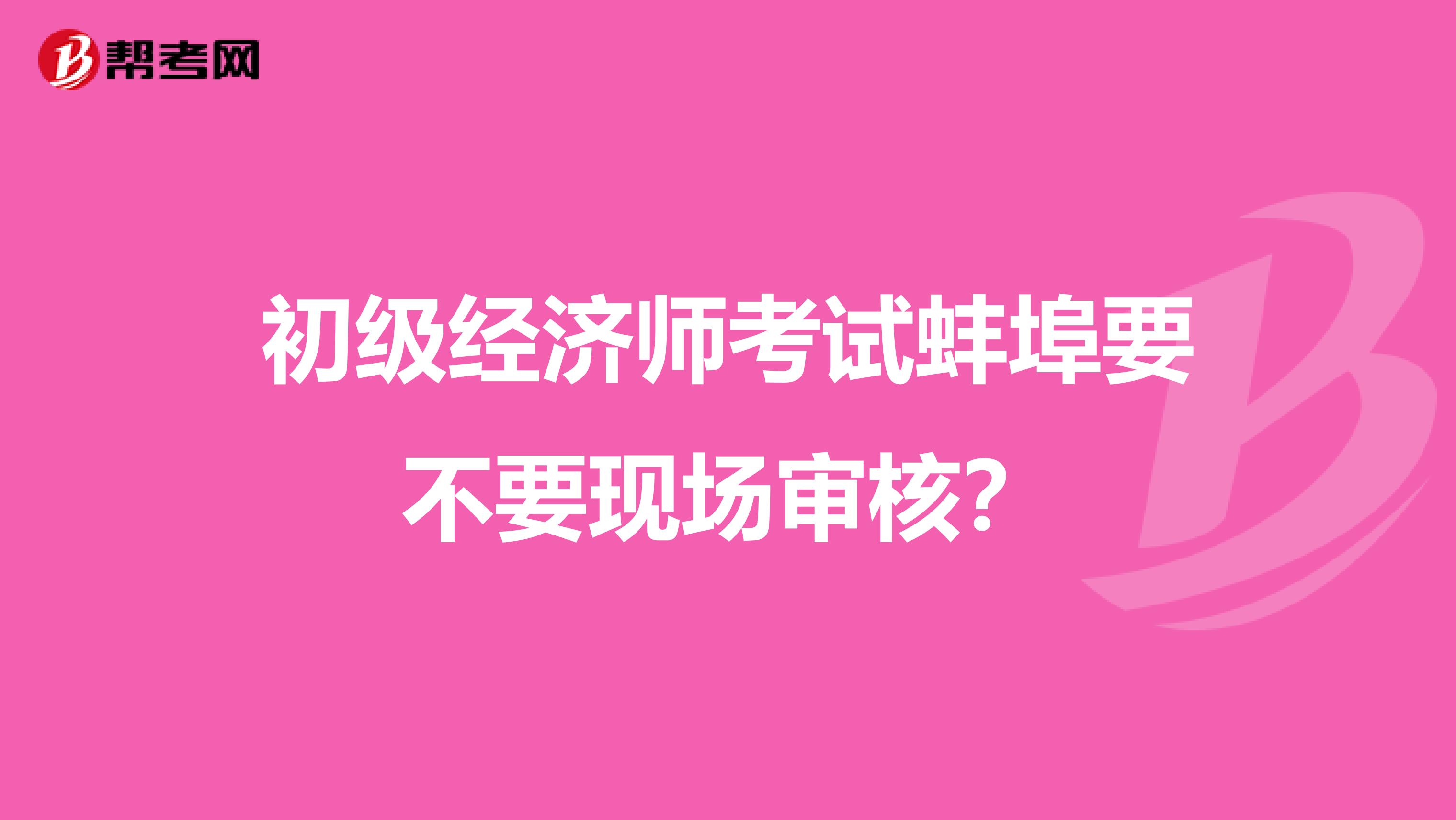 初級經濟師考試蚌埠要不要現場審核？