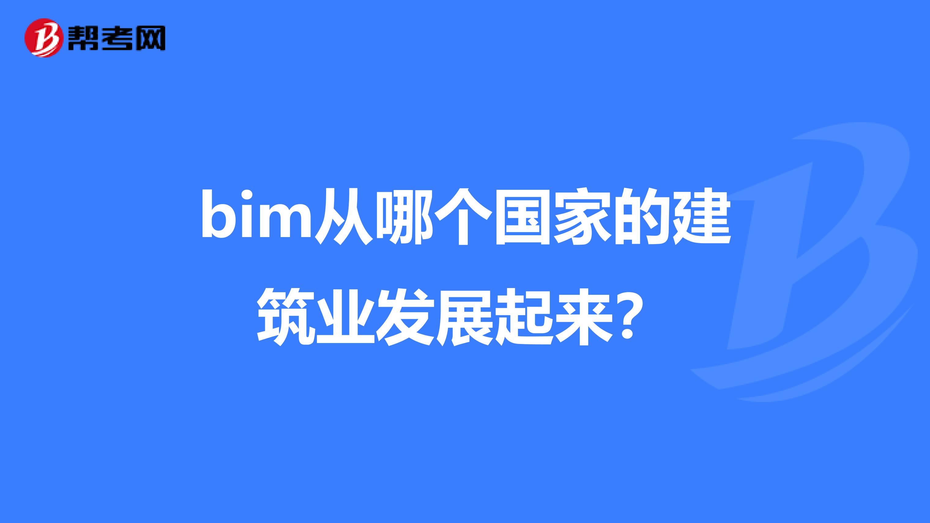 bim从哪个国家的建筑业发展起来?