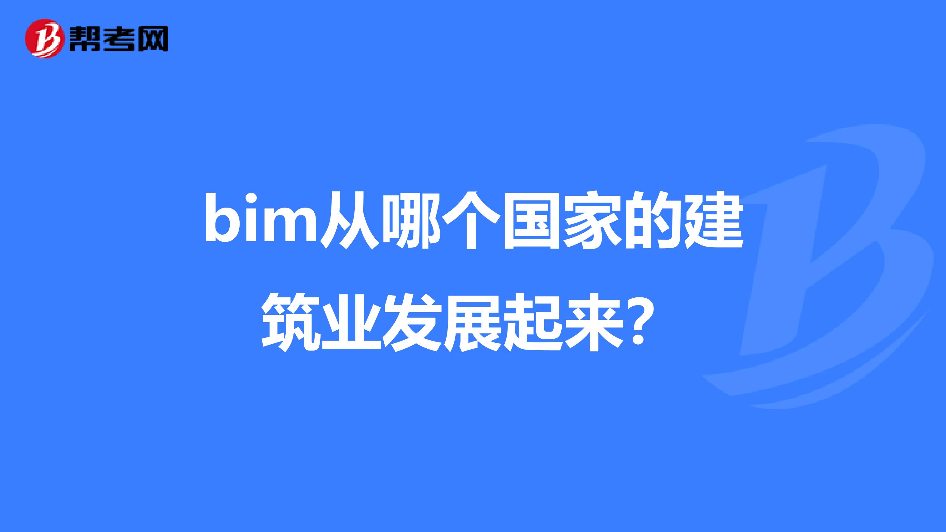 bim从哪个国家的建筑业发展起来？