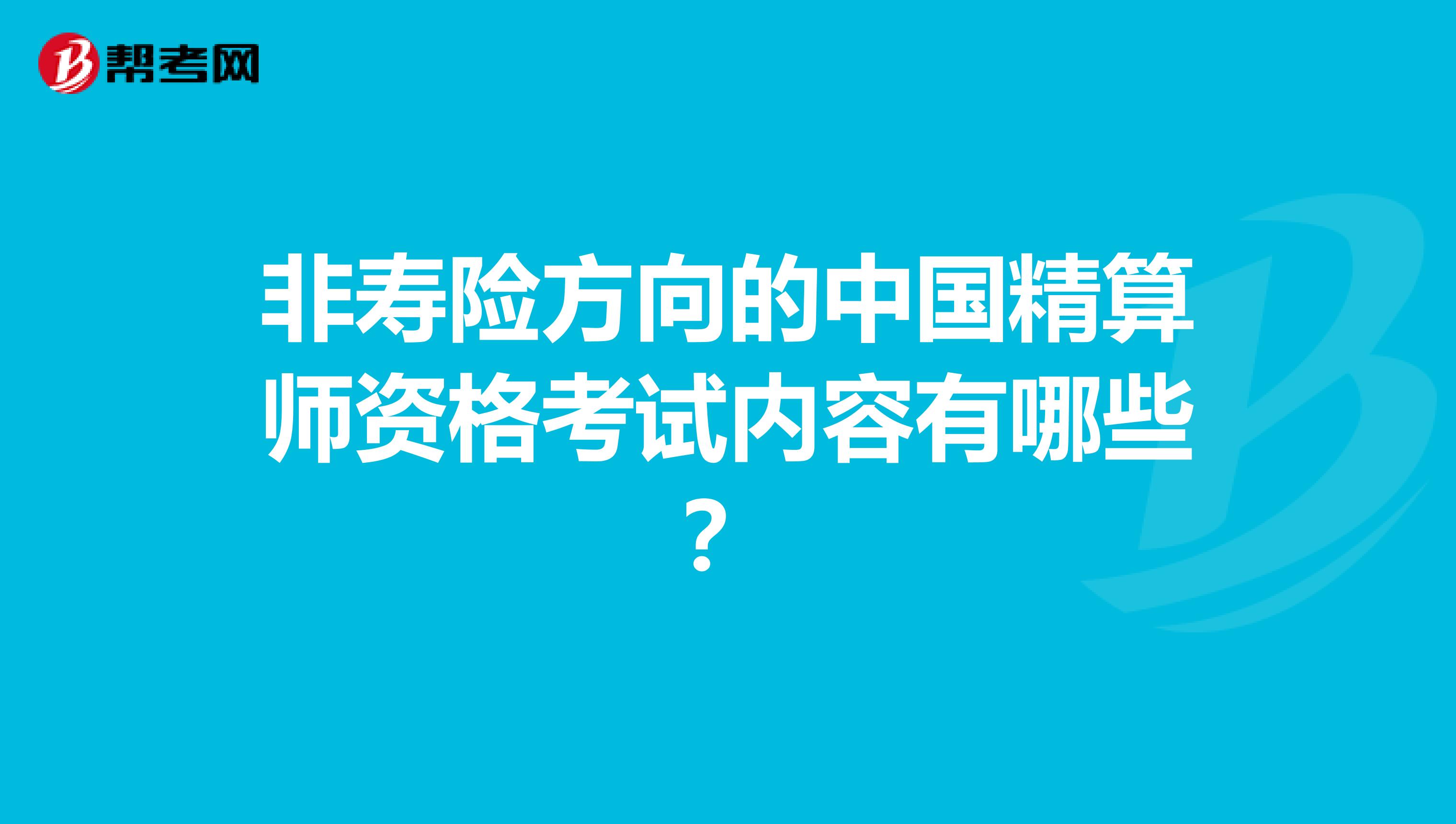 非寿险方向的中国精算师资格考试内容有哪些？