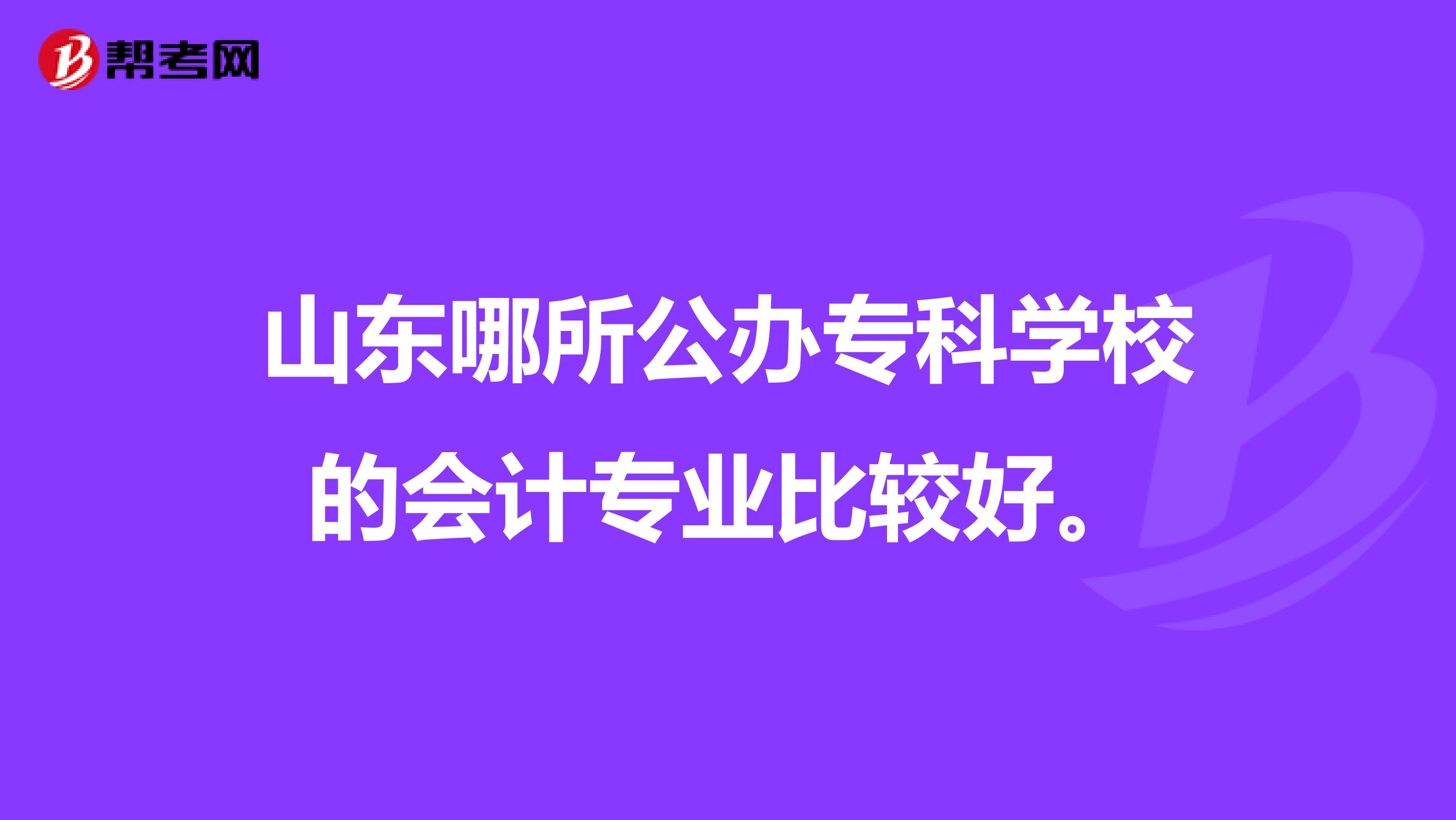 山东哪所公办专科学校的会计专业比较好。