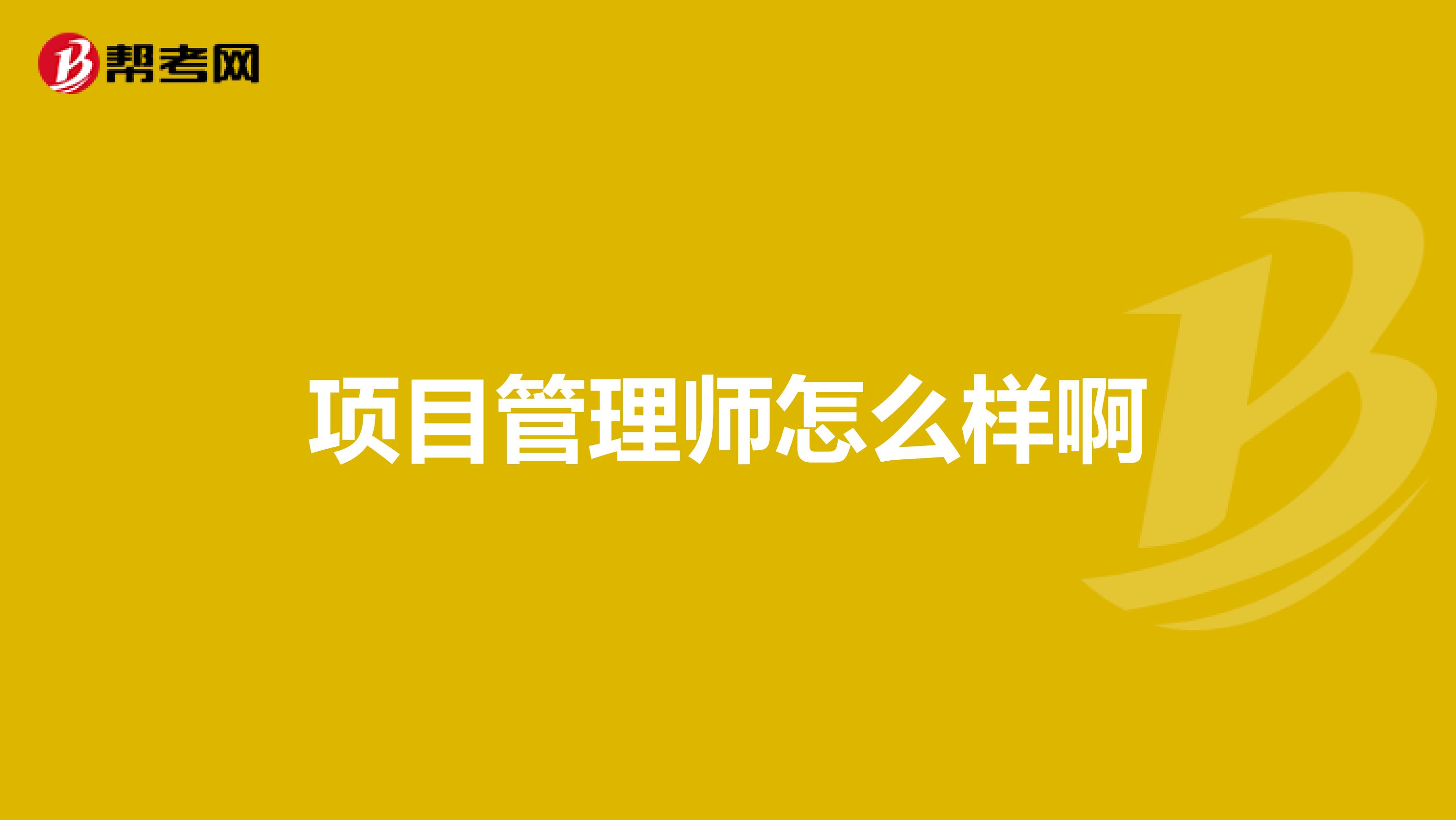 项目管理师怎么样啊