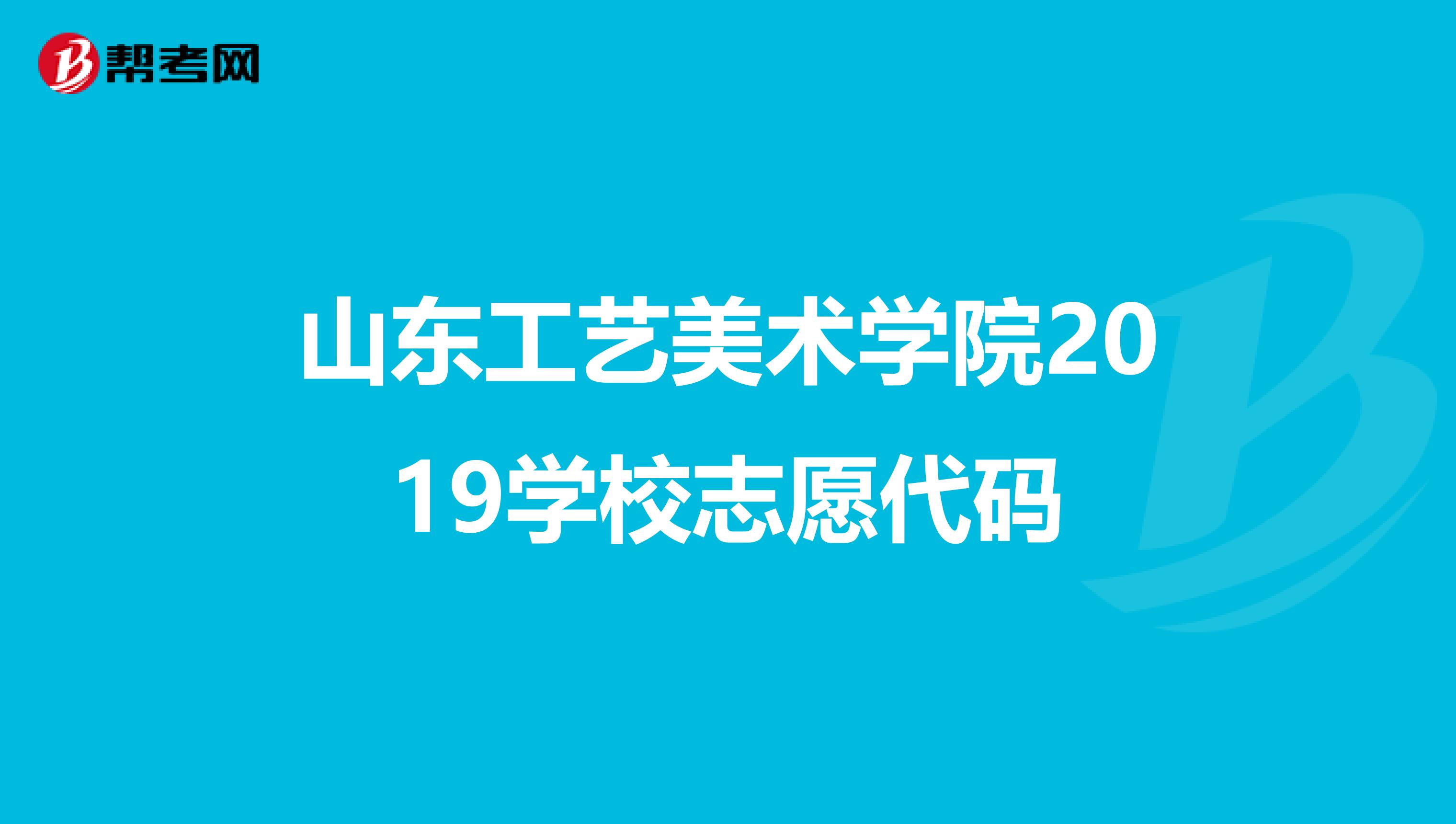 山东工艺美术学院2019学校志愿代码