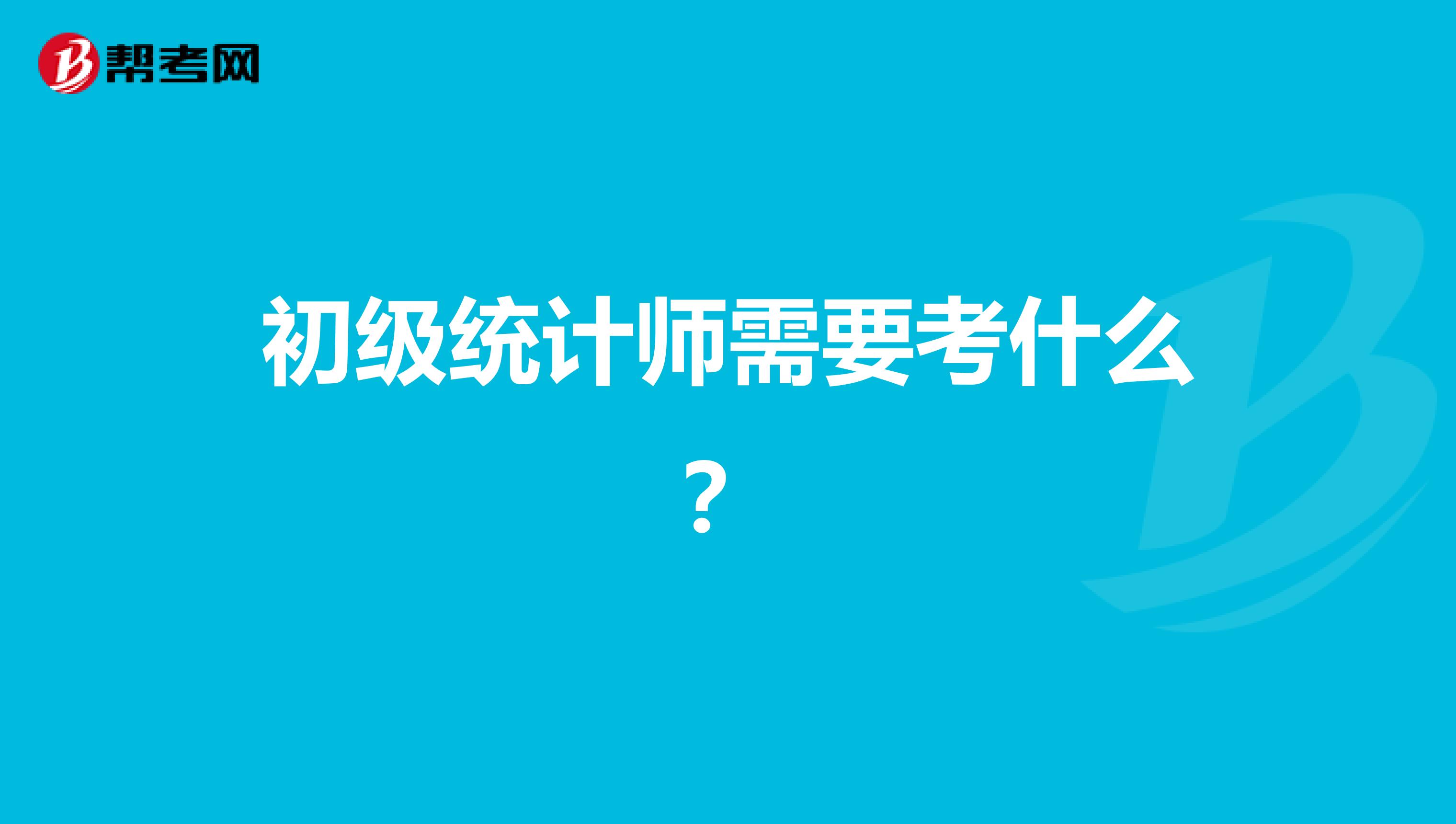 初级统计师需要考什么？