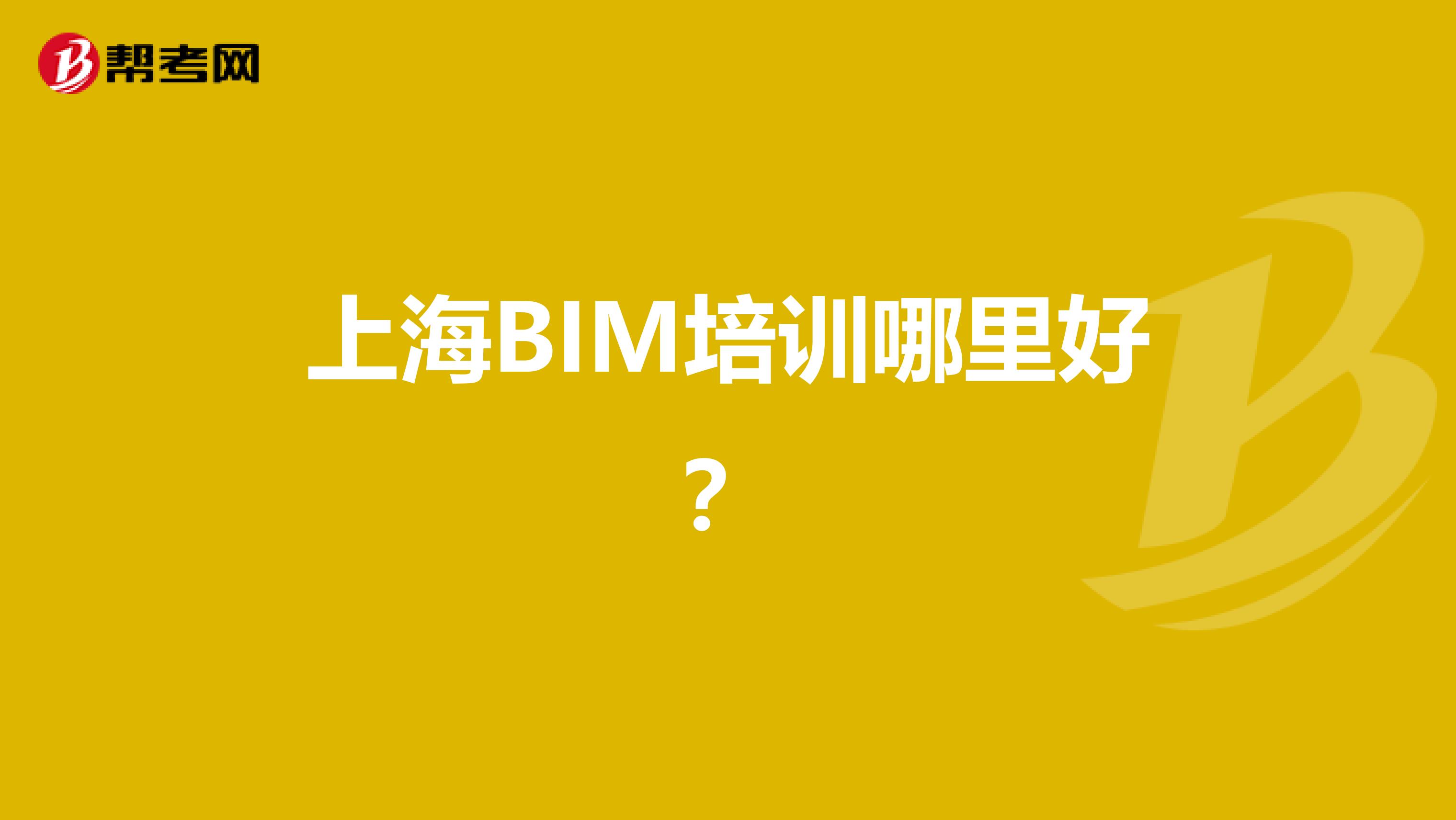 上海BIM培训哪里好?