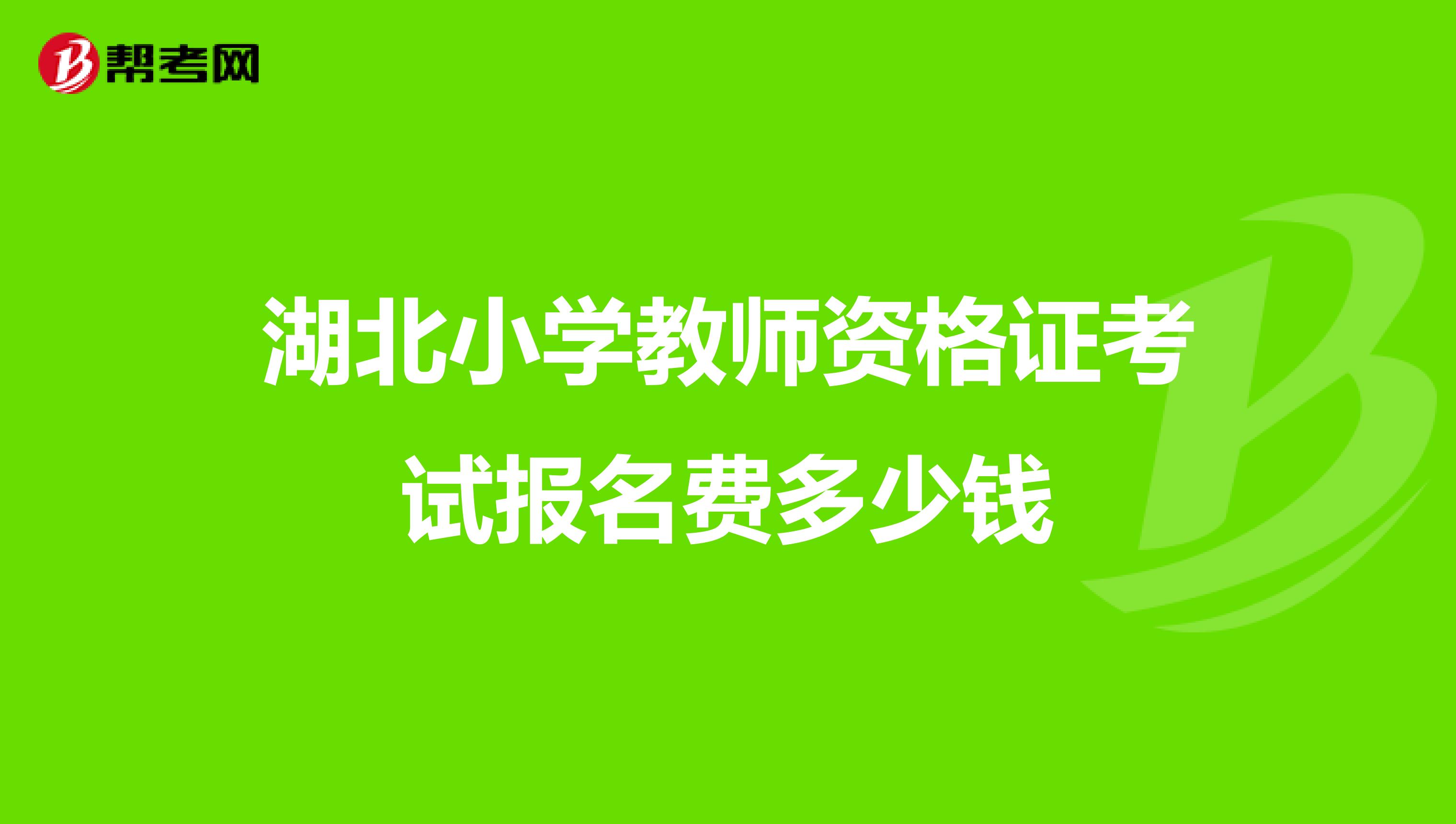 湖北小学教师资格证考试报名费多少钱