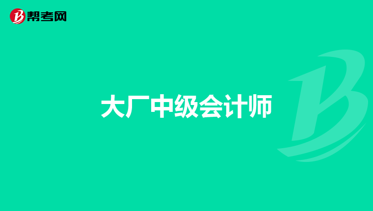 大廠中級會計師