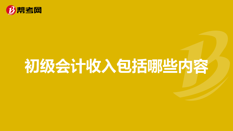 初级会计收入包括哪些内容