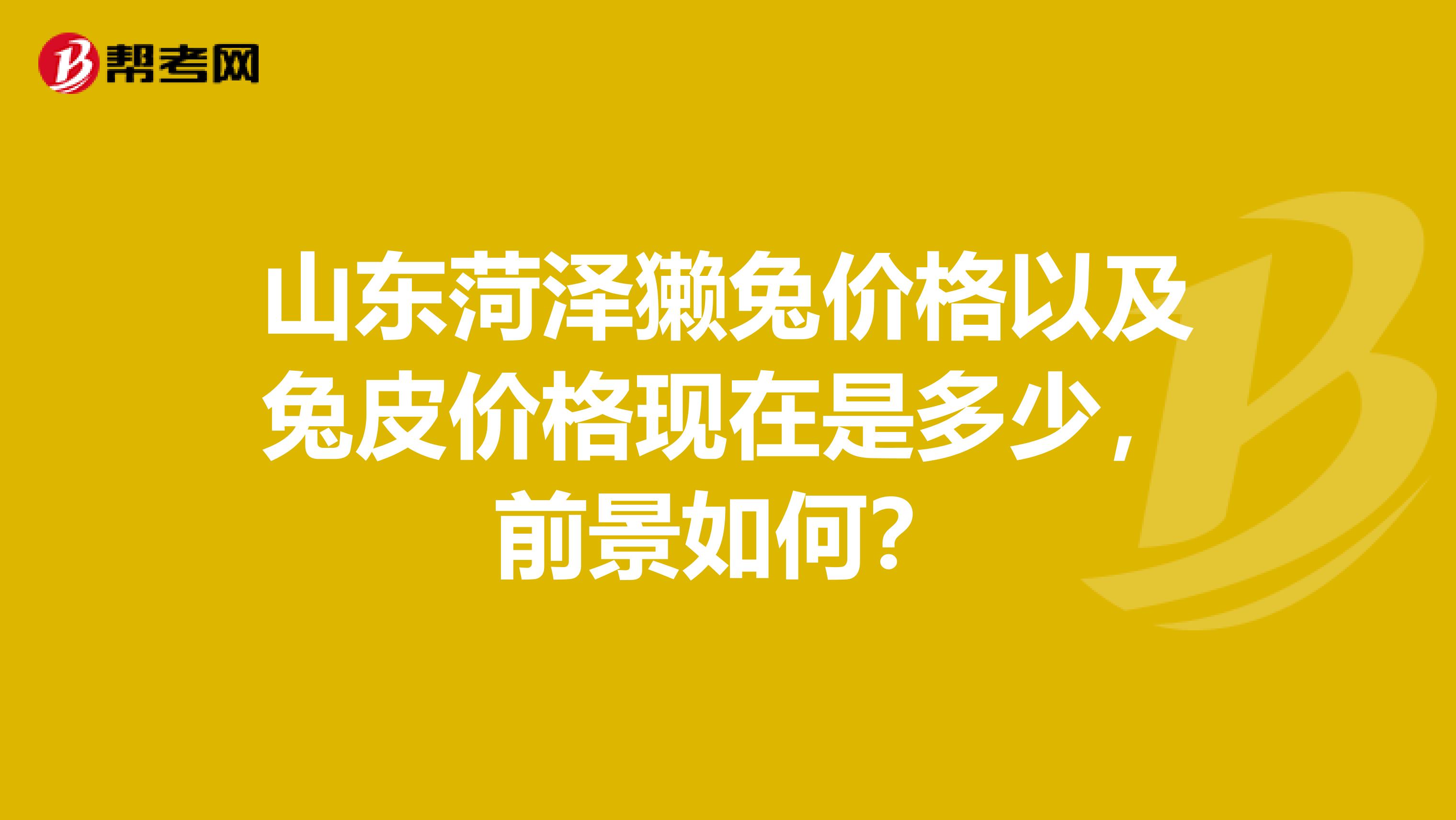 山东菏泽獭兔价格以及兔皮价格现在是多少,前景如何?