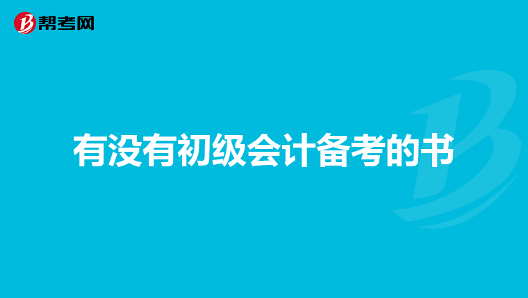 有没有初级会计备考的书