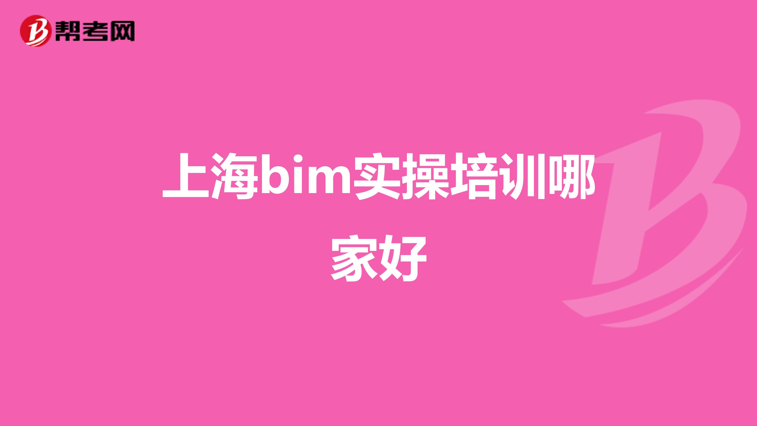 上海bim实操培训哪家好