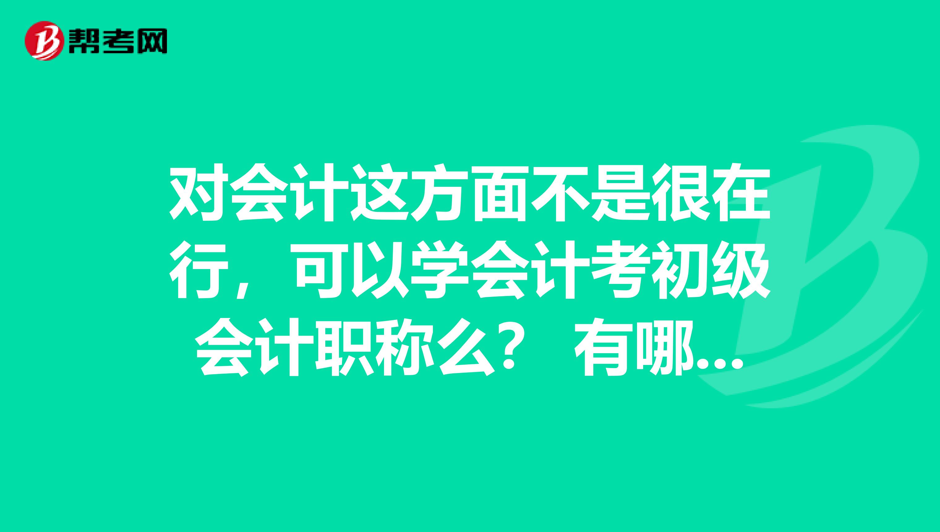 对会计这方面不是很在行，可以学会计考初级会计职称么？ 有哪些学习方法呢？