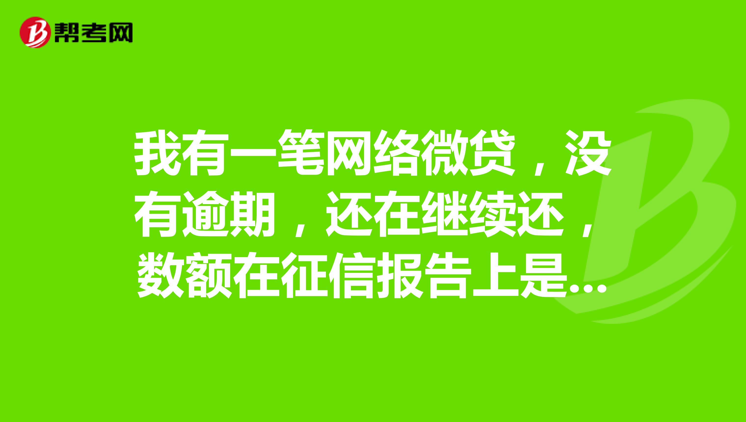 我有一笔网络微贷,没有逾期,还在继续还,数额在征信报告上是500元在还,请问影响政审吗?
