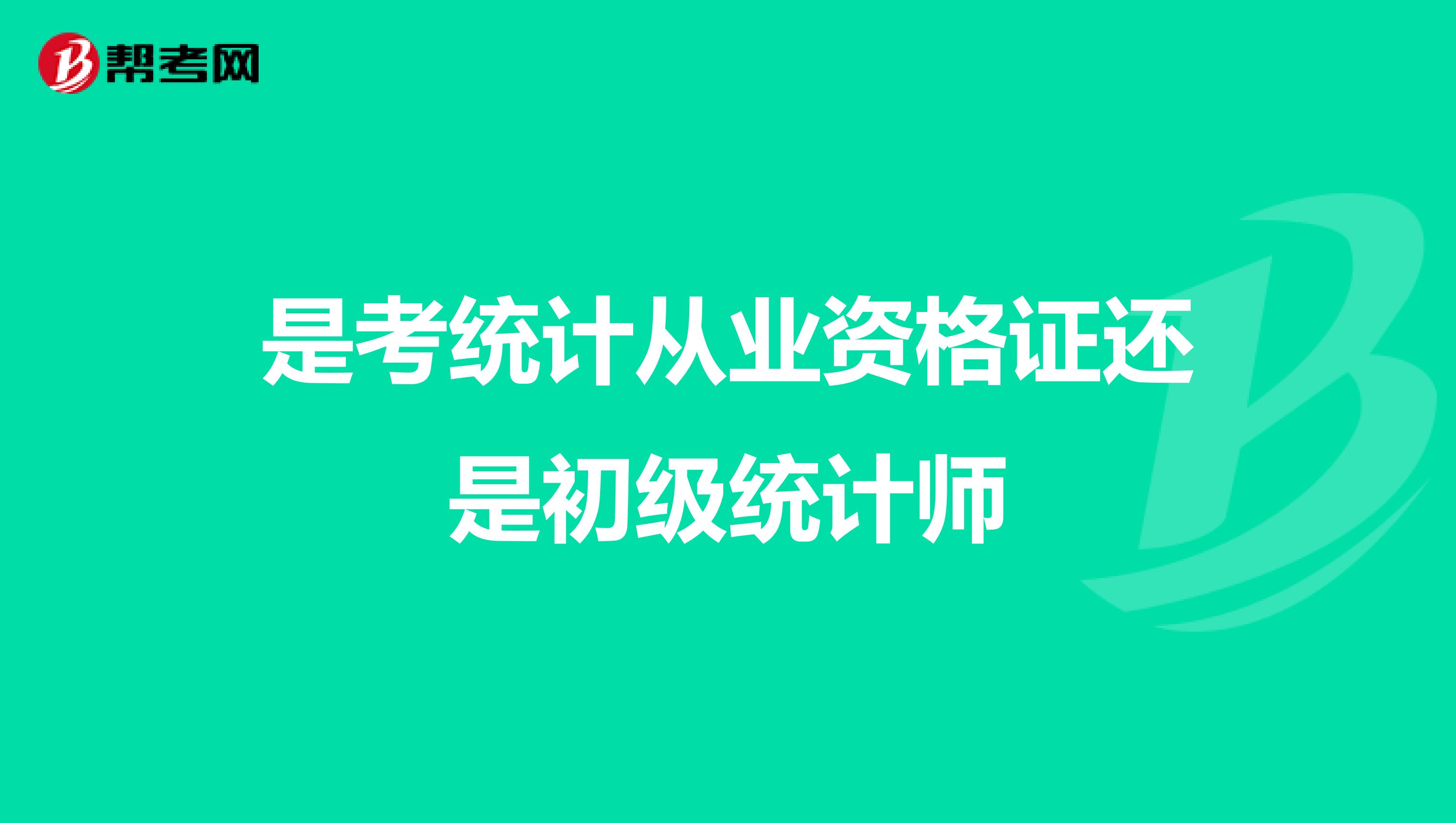 是考统计从业资格证还是初级统计师