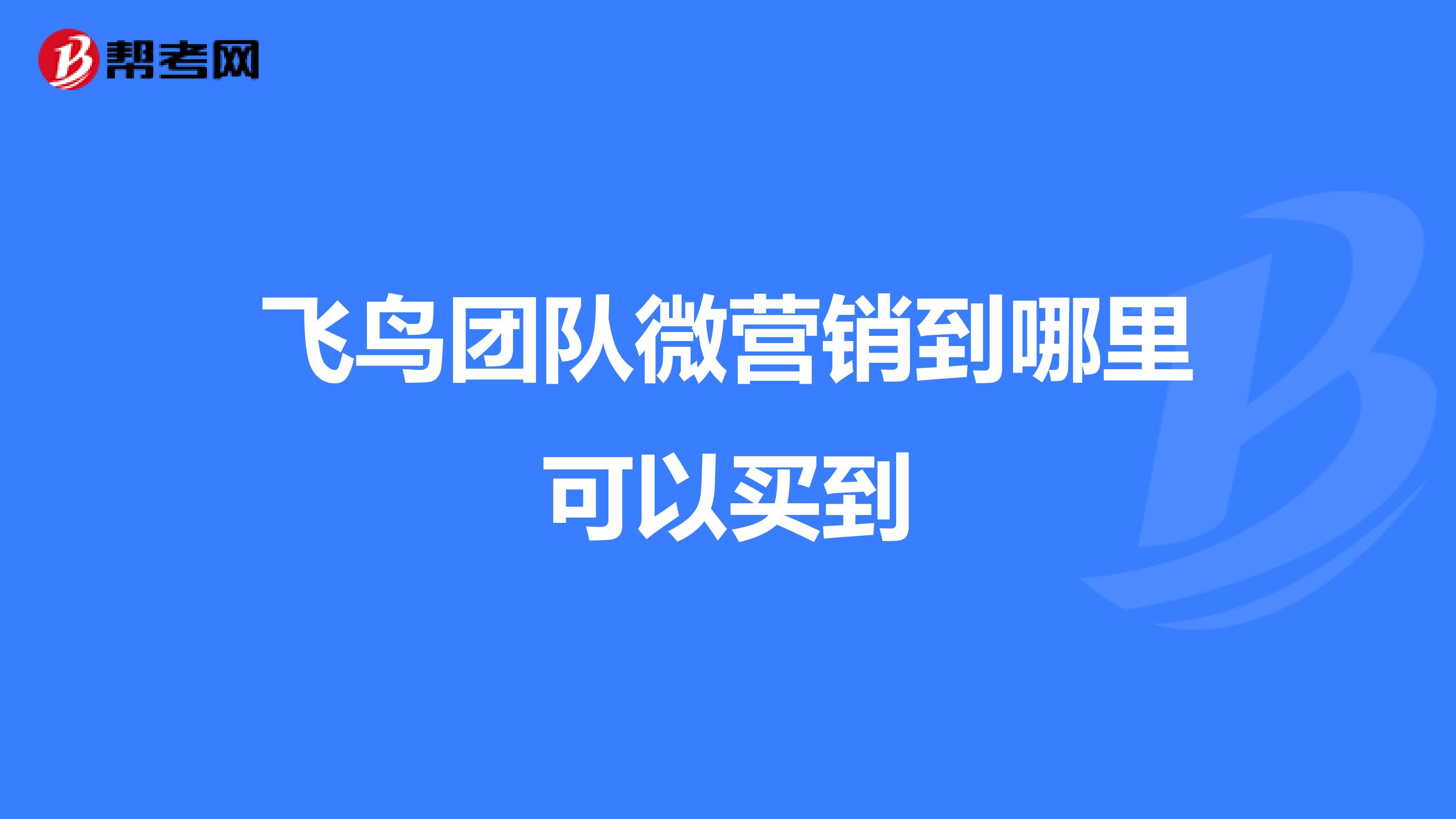 飞鸟团队微营销到哪里可以买到