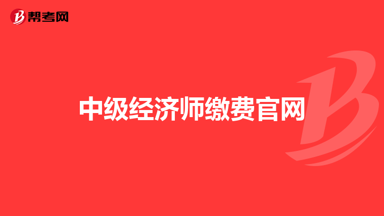 中级经济师缴费官网