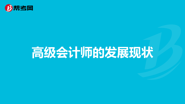 高级会计师的发展现状