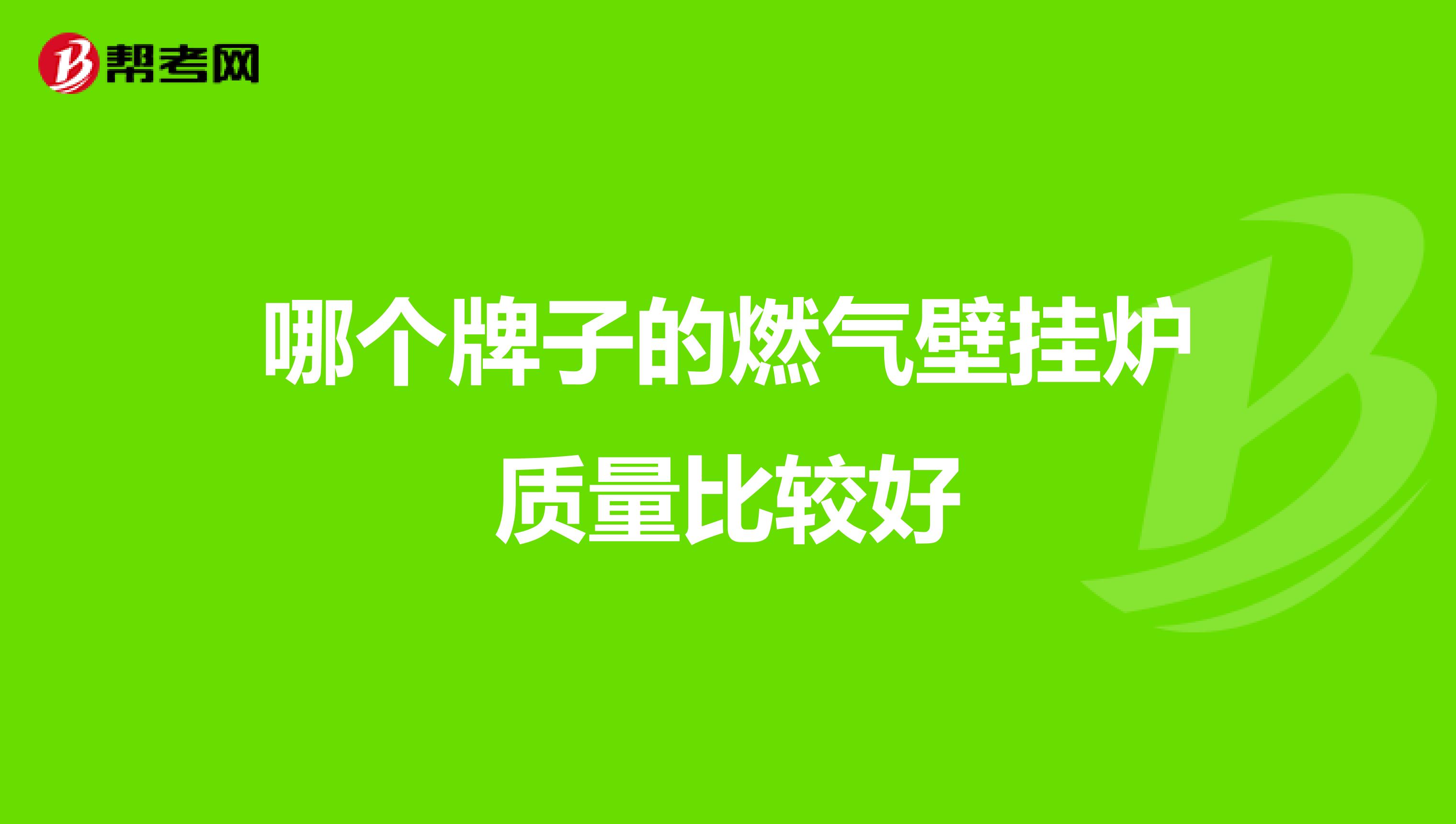 哪个牌子的燃气壁挂炉质量比较好