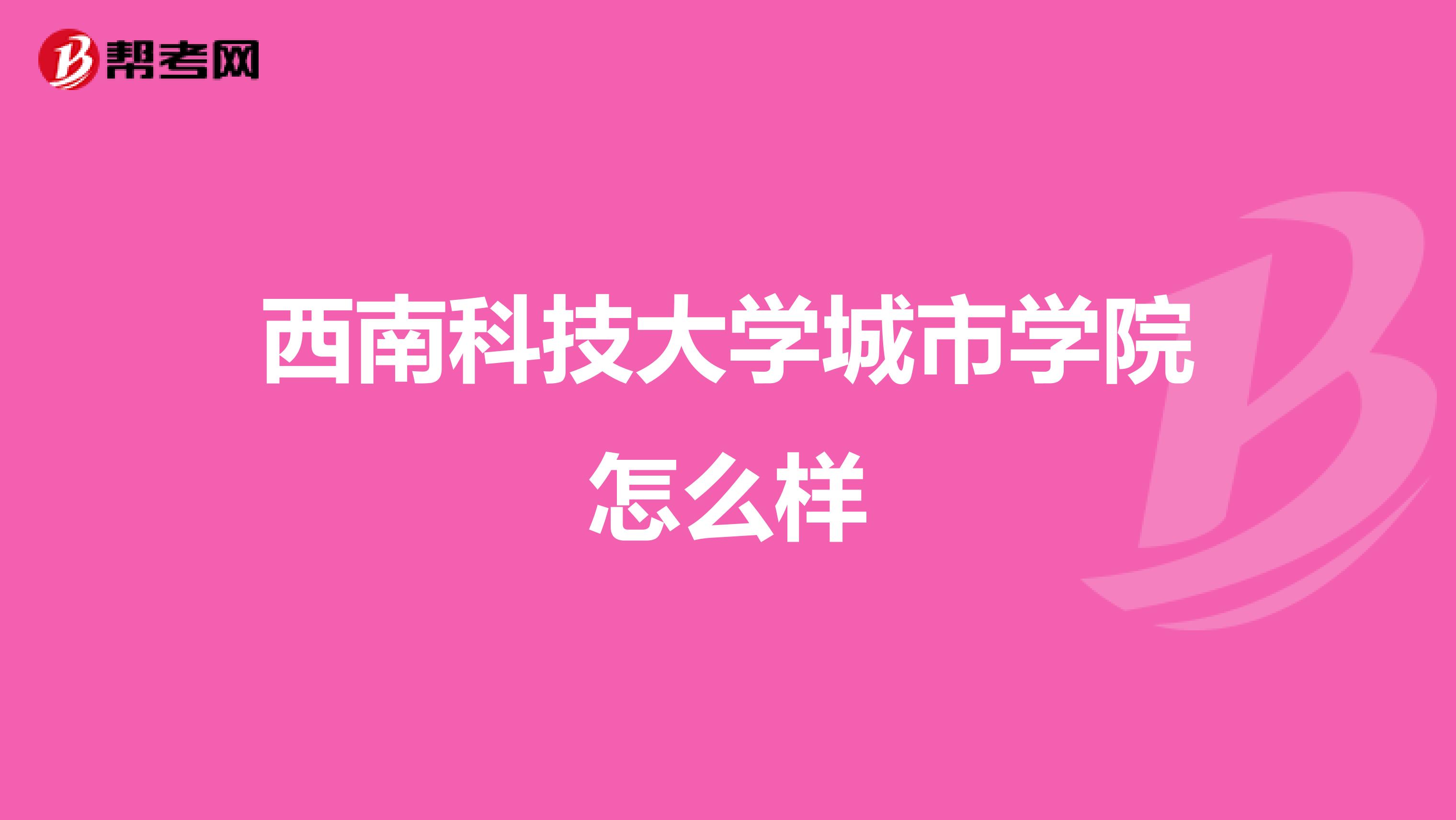 西南科技大学城市学院怎么样
