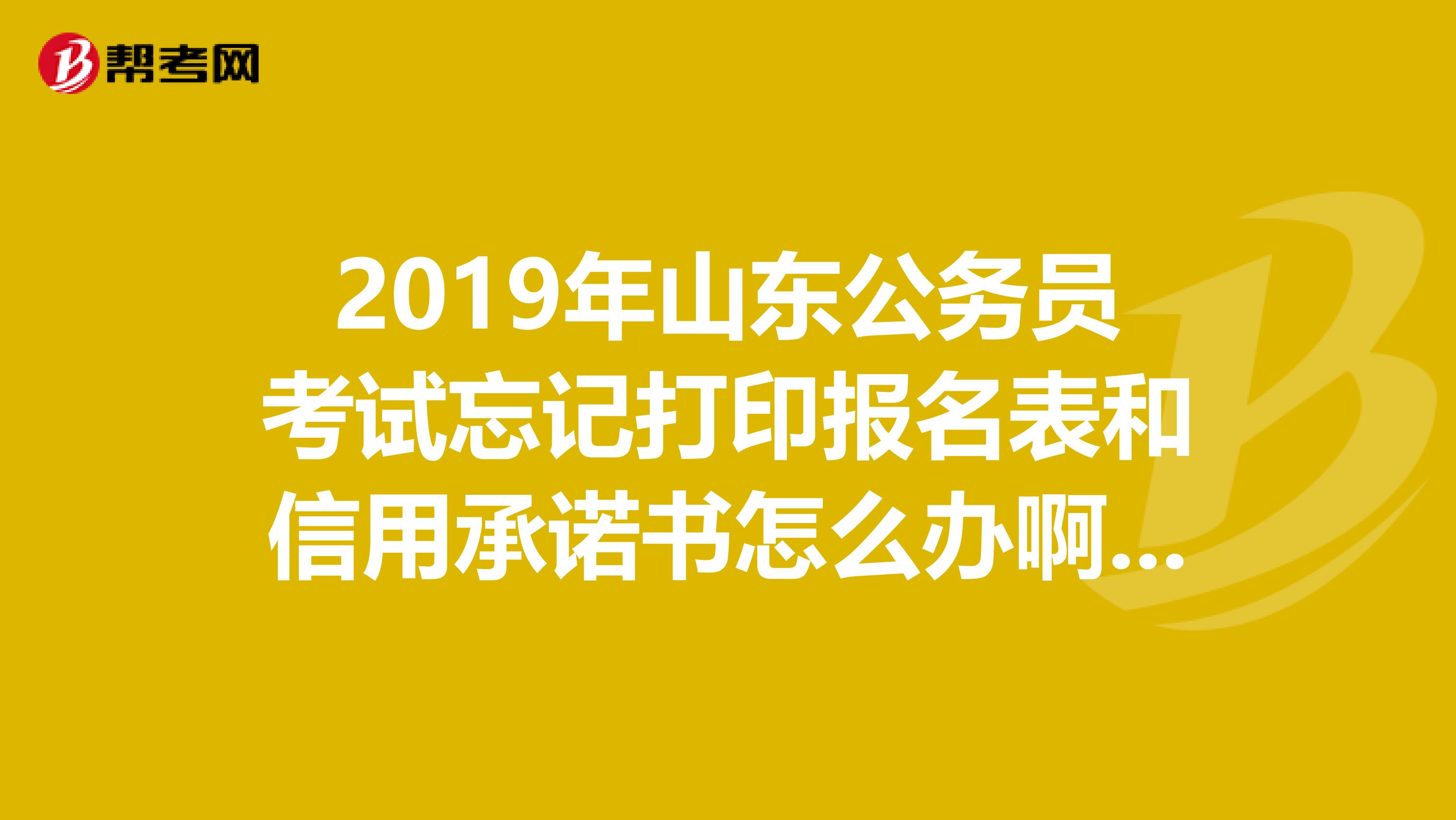 2019年山东公务员考试忘记打印报名表和信用承诺书怎么办啊,急......笔试时需要用吗?以后能不能打印啊?