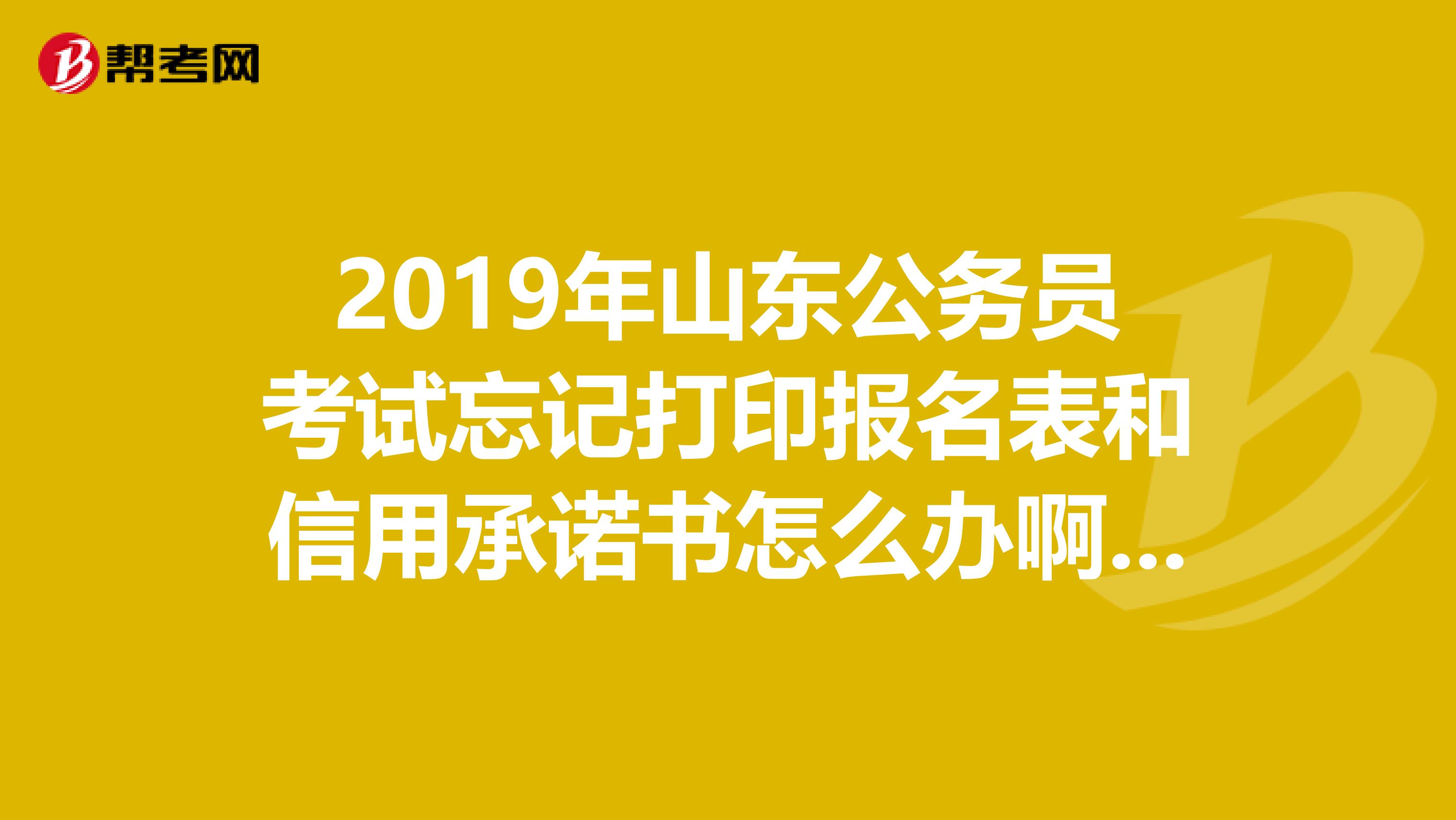 2019年山东公务员考试忘记打印报名表和信用承诺书怎么办啊，急......笔试时需要用吗？以后能不能打印啊？