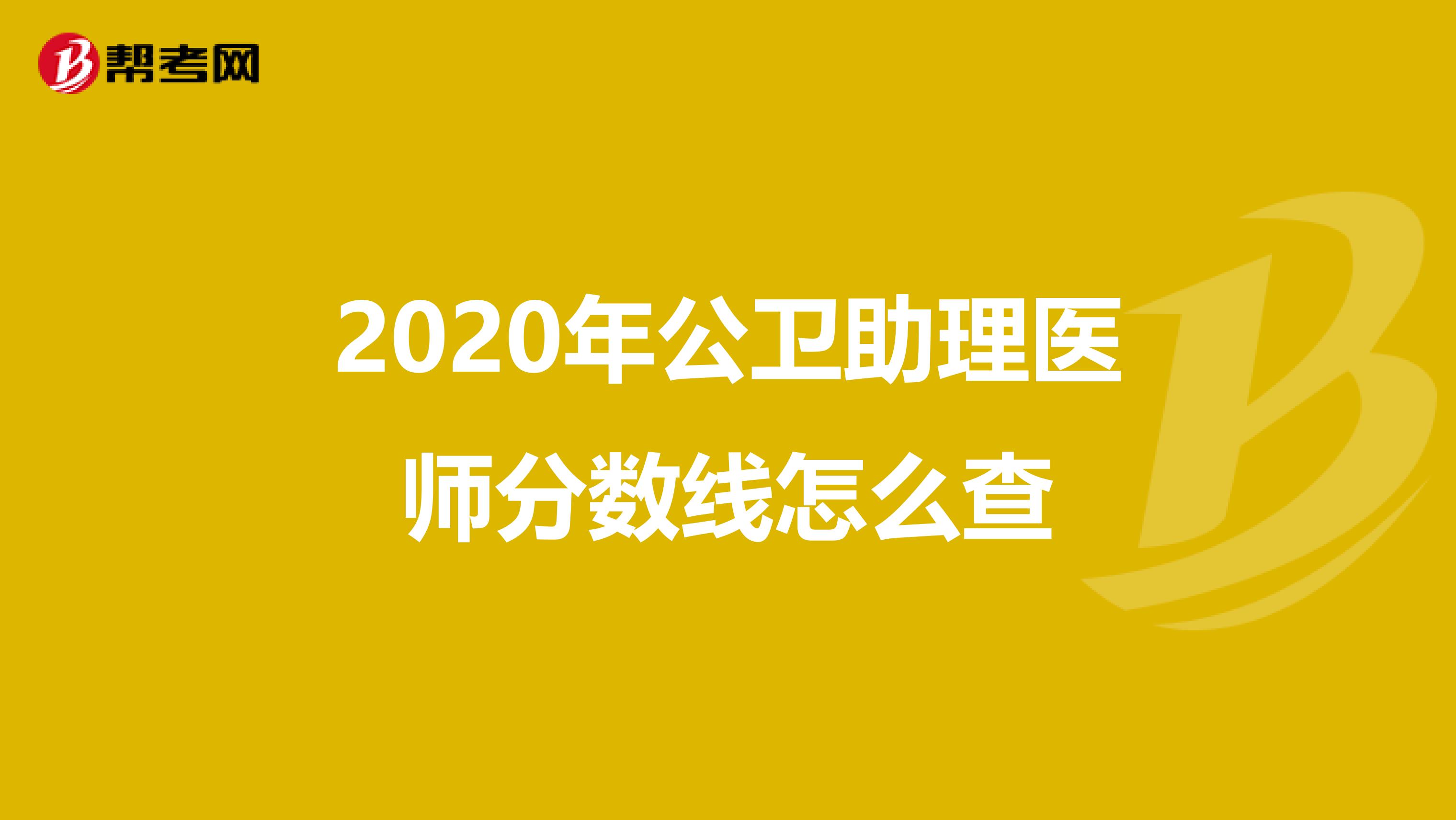 2020年公卫助理医师分数线怎么查