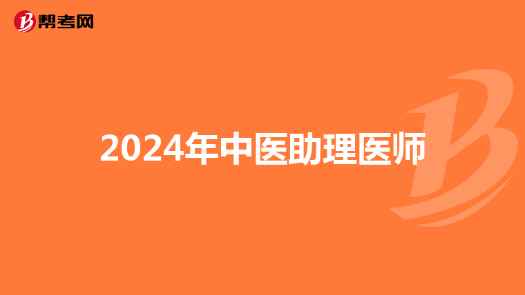 2024年中医助理医师