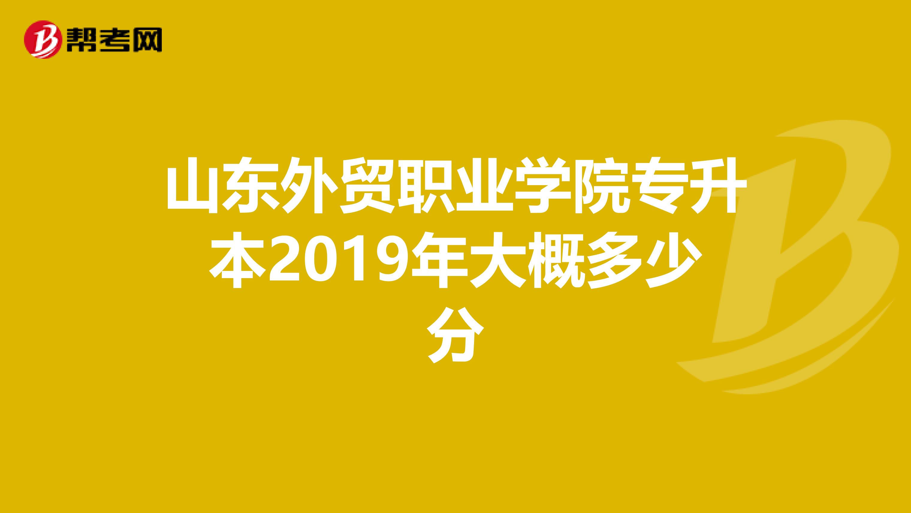 山东外贸职业学院专升本2019年大概多少分
