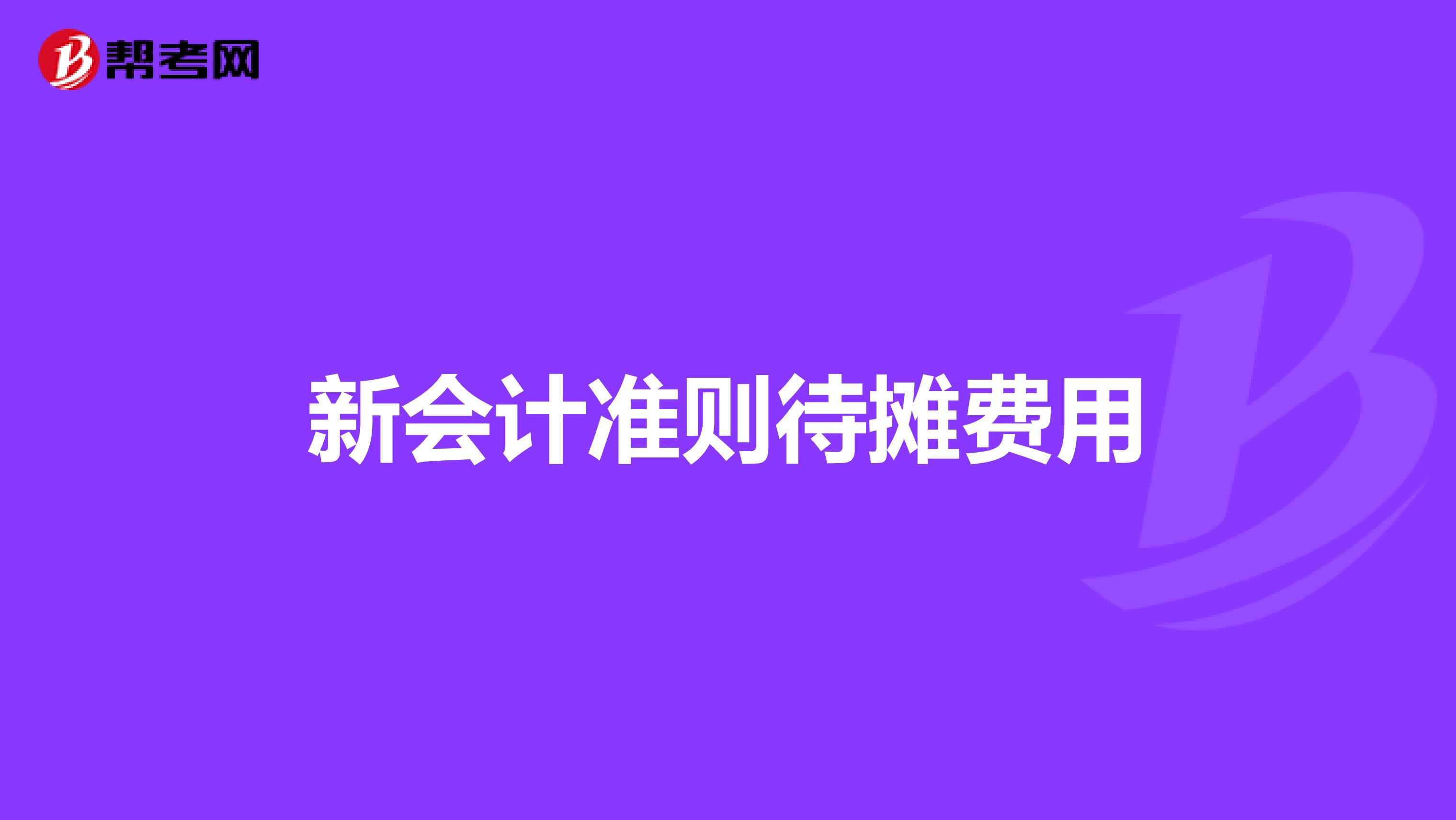 新会计准则待摊费用