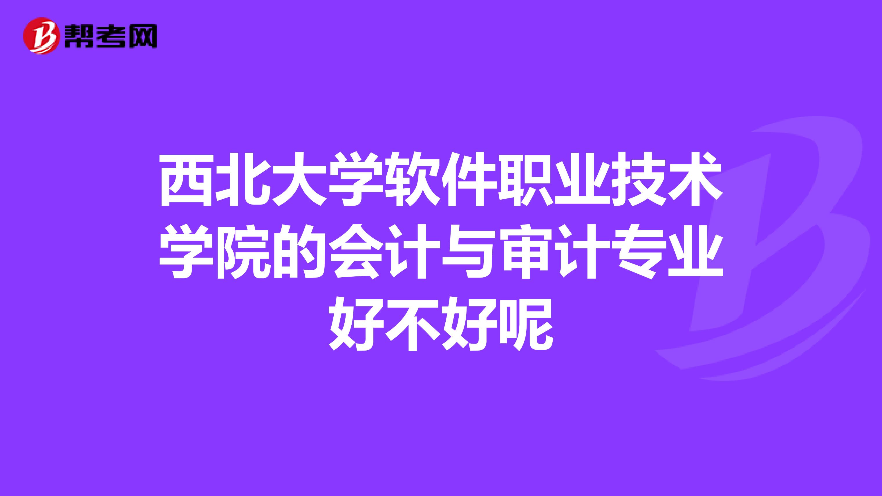 西北大学软件职业技术学院的会计与审计专业好不好呢