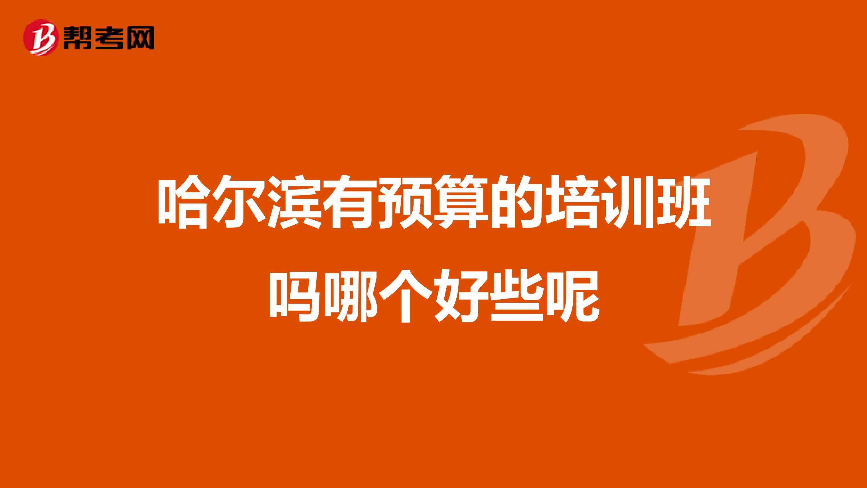 哈尔滨有预算的培训班吗哪个好些呢