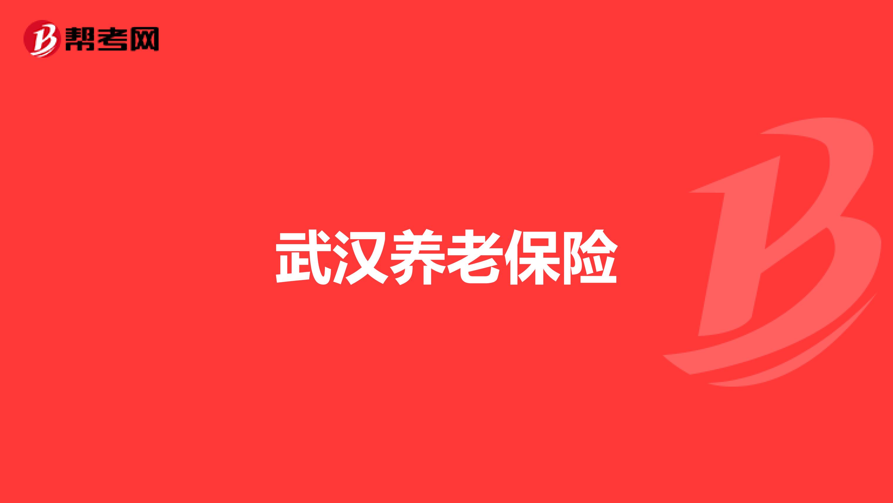 武汉养老保险
