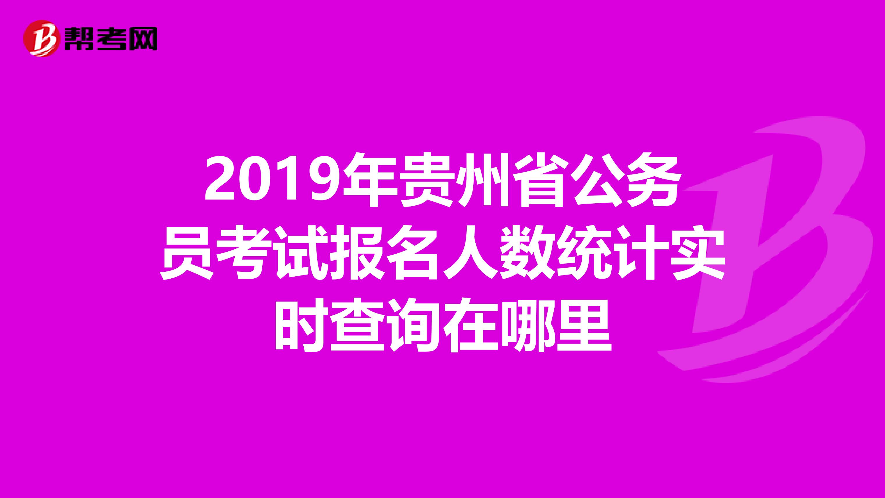 2019年贵州省公务员考试报名人数统计实时查询在哪里