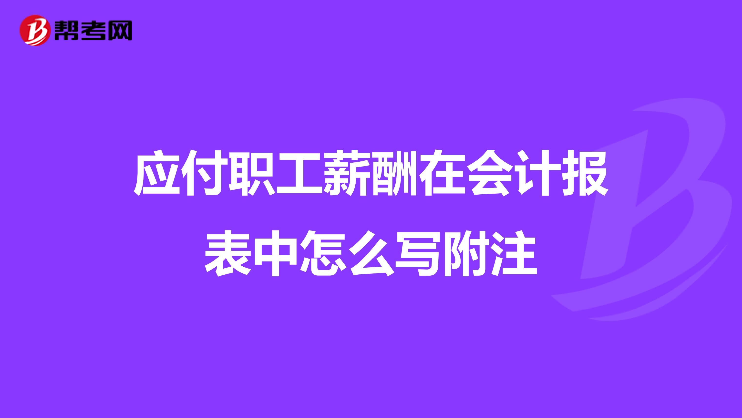 应付职工薪酬在会计报表中怎么写附注