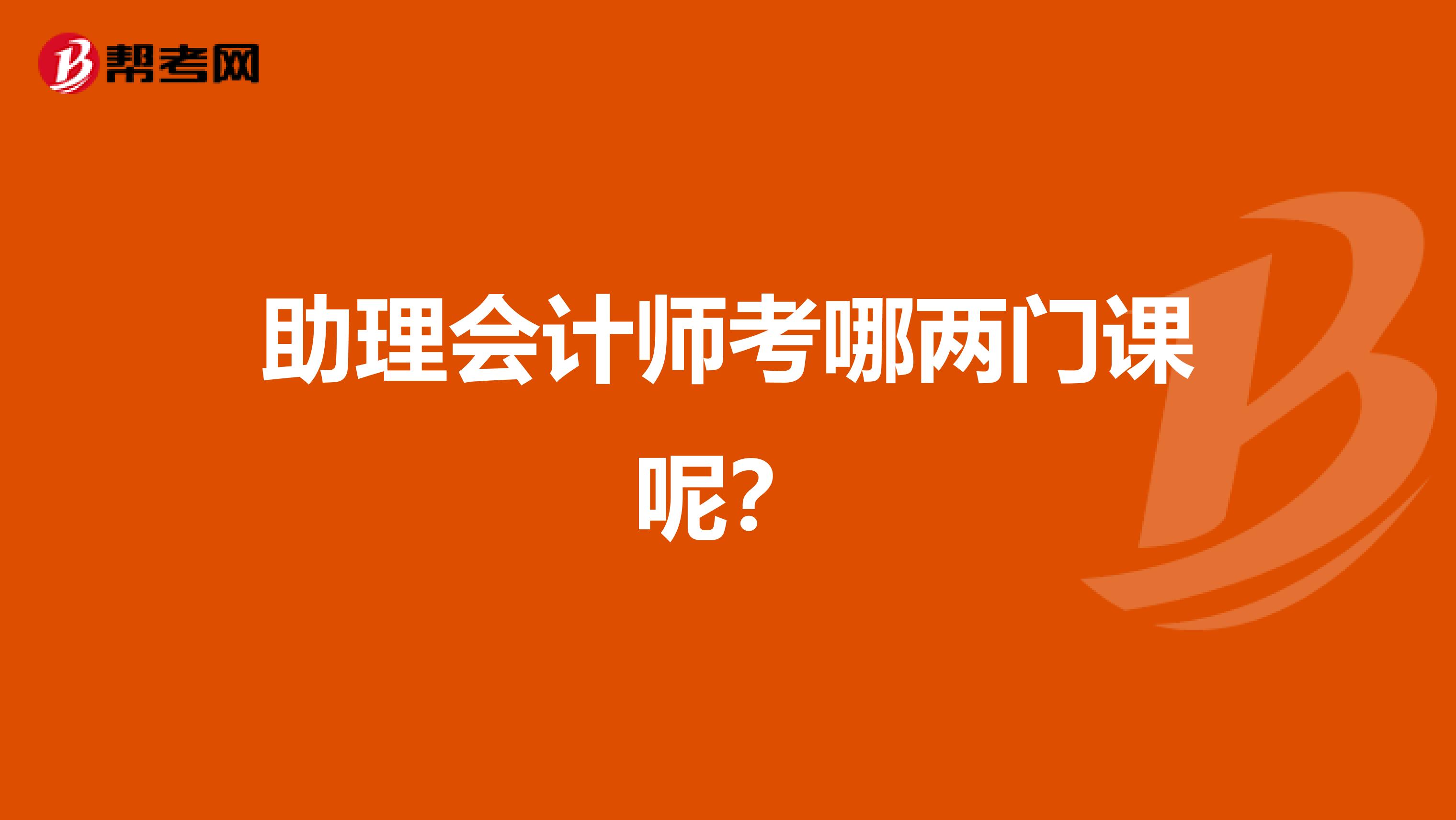 助理会计师考哪两门课呢？