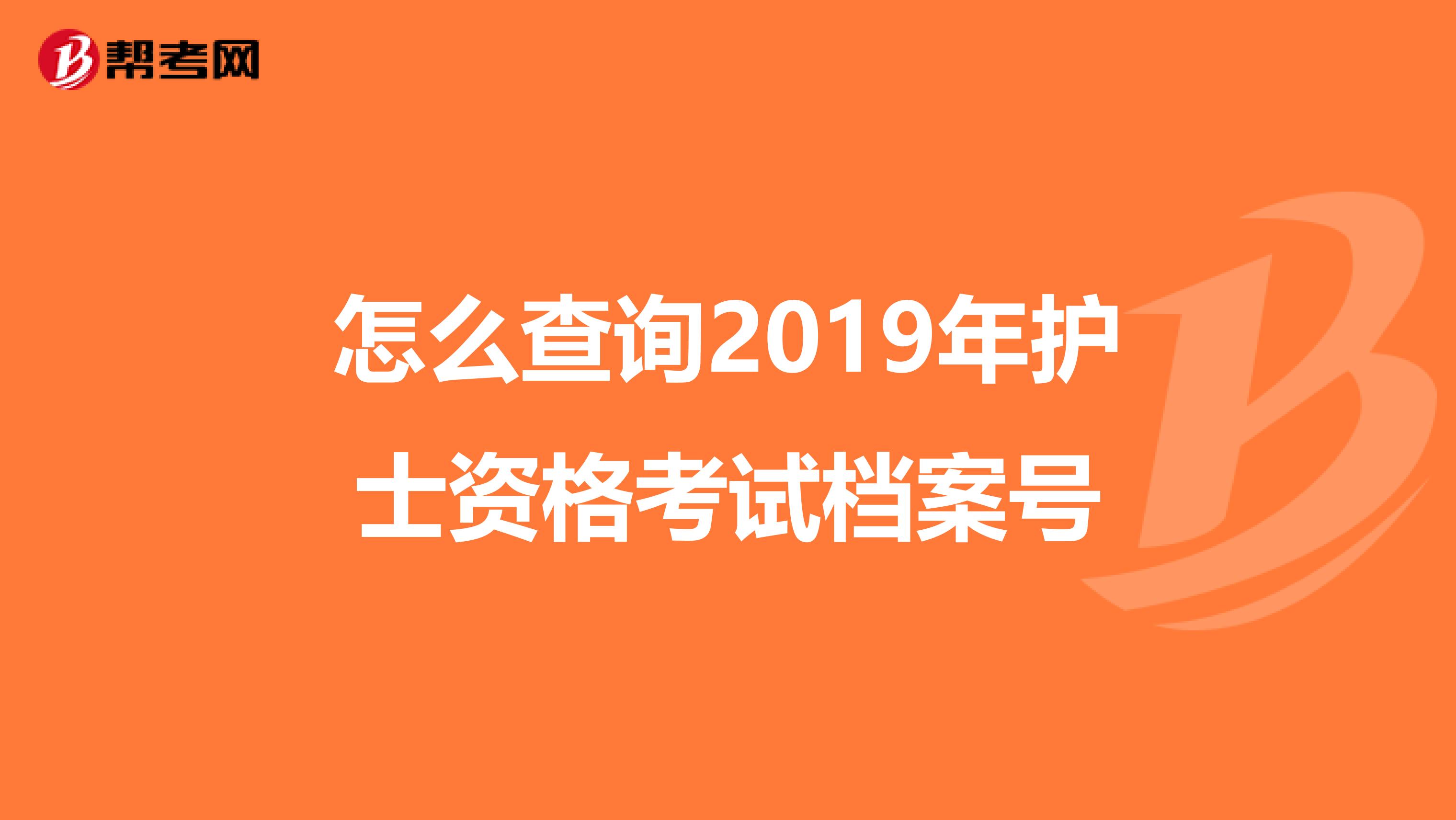 怎么查询2019年护士资格考试档案号