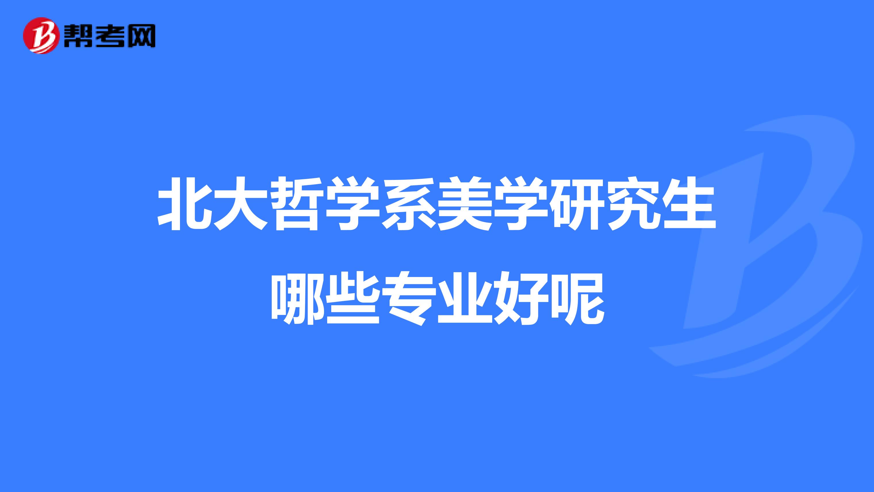 北大哲学系美学研究生哪些专业好呢