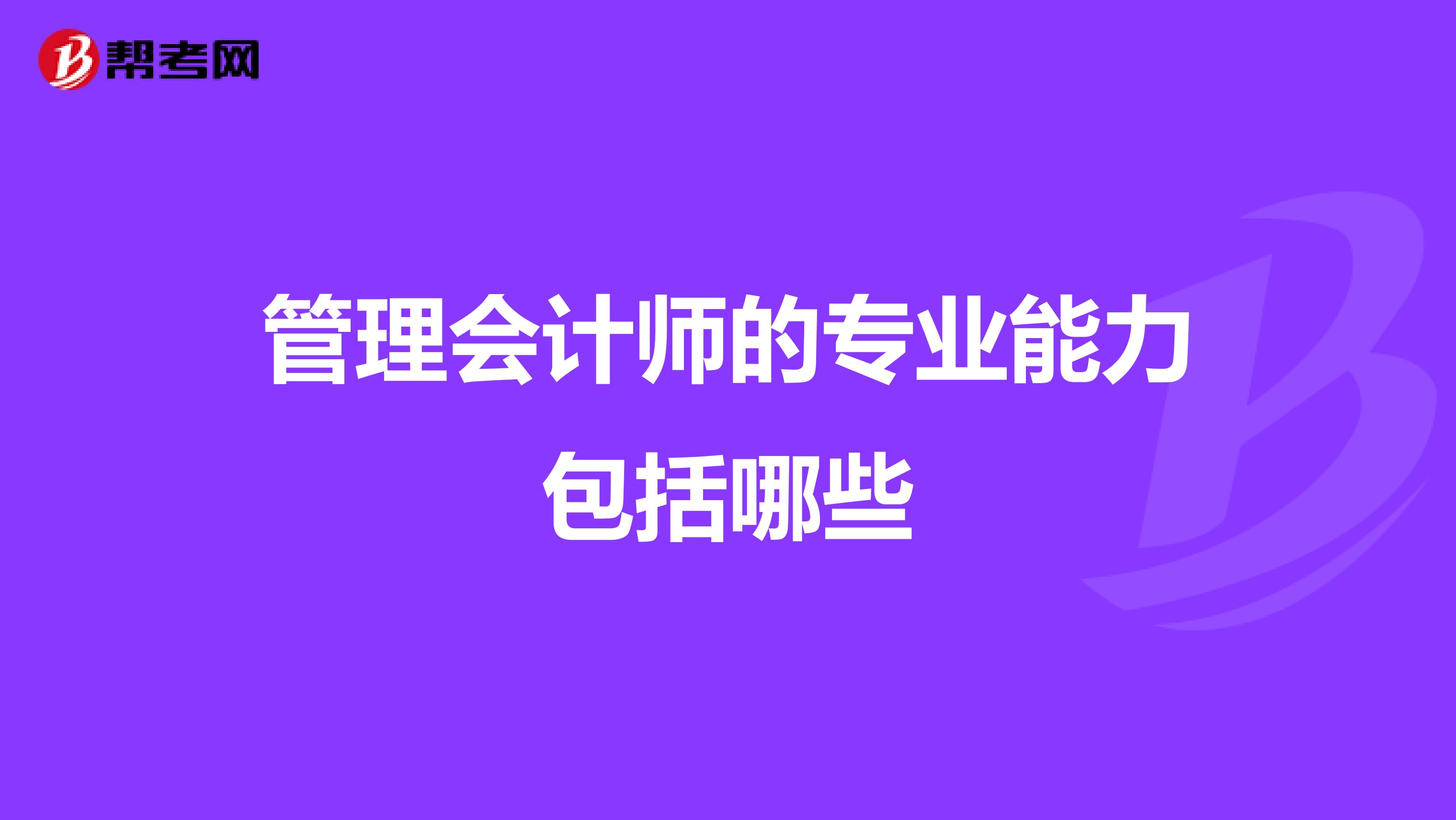 管理会计师的专业能力包括哪些