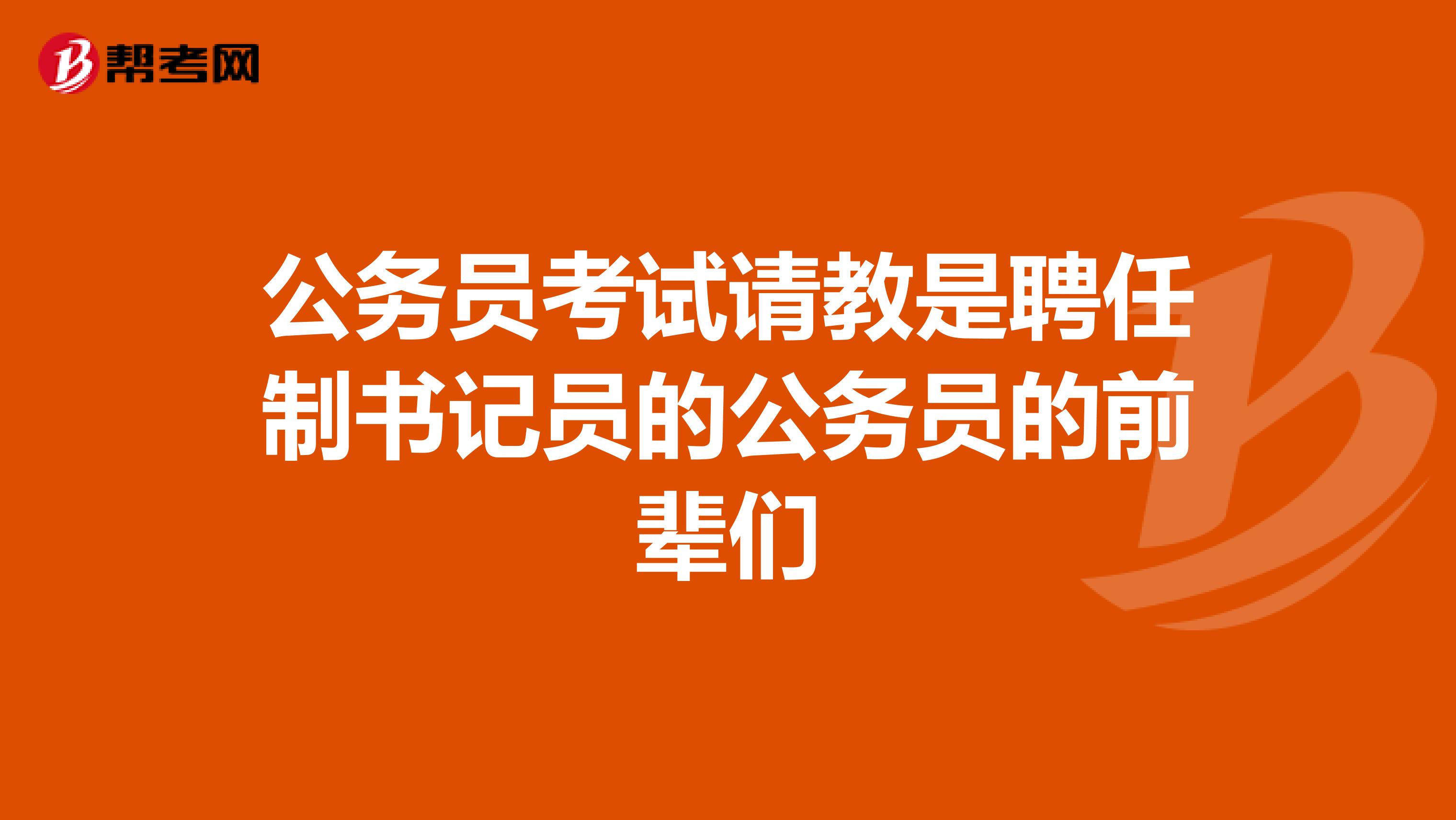 公务员考试请教是聘任制书记员的公务员的前辈们