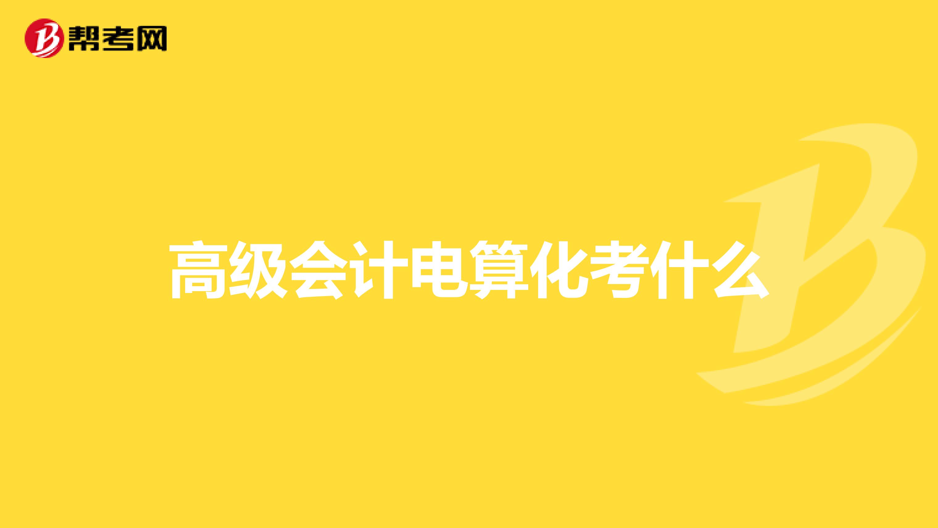 高级会计电算化考什么