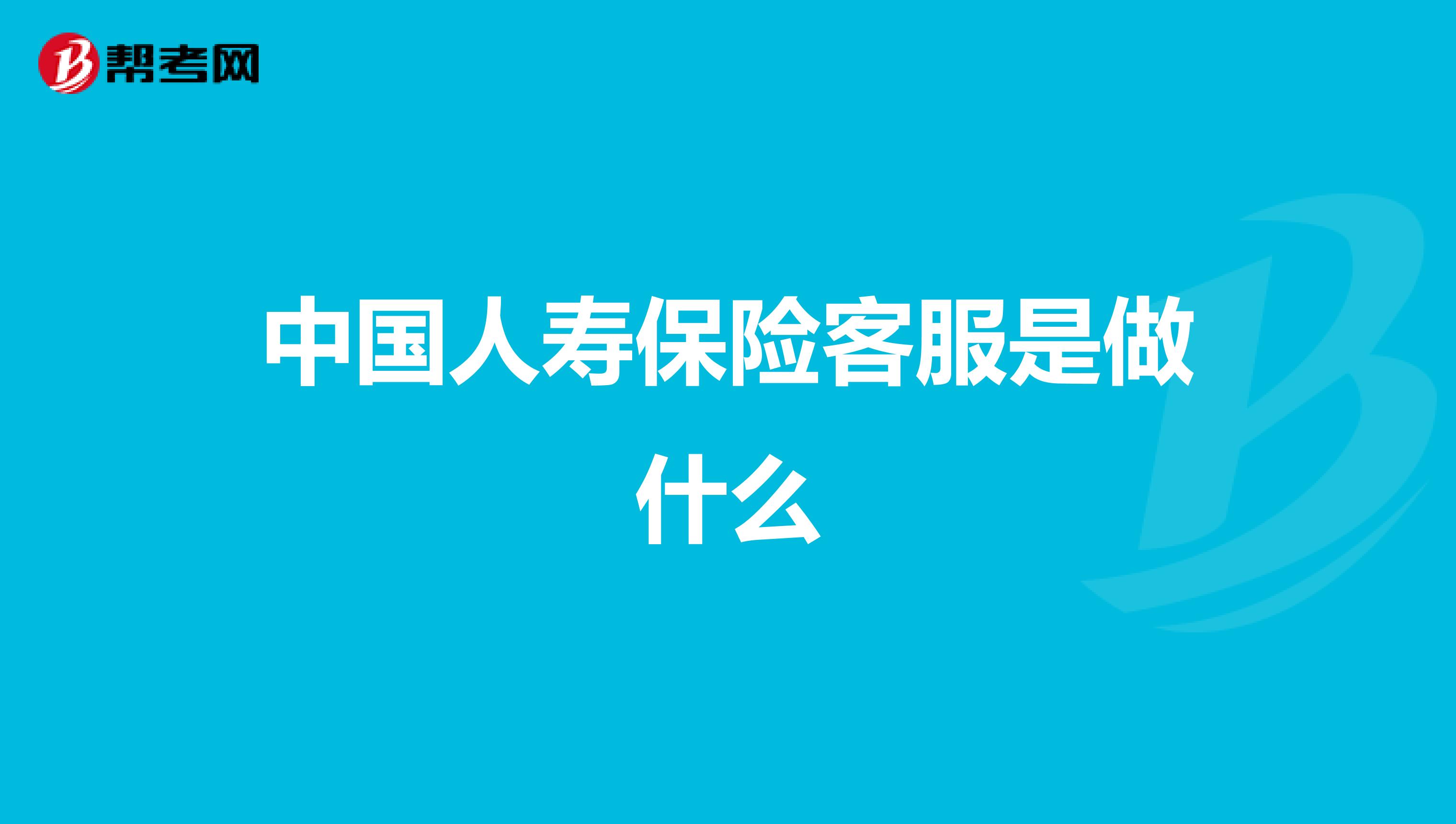 中国人寿保险客服是做什么