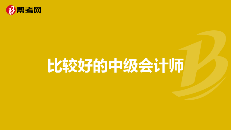 比较好的中级会计师