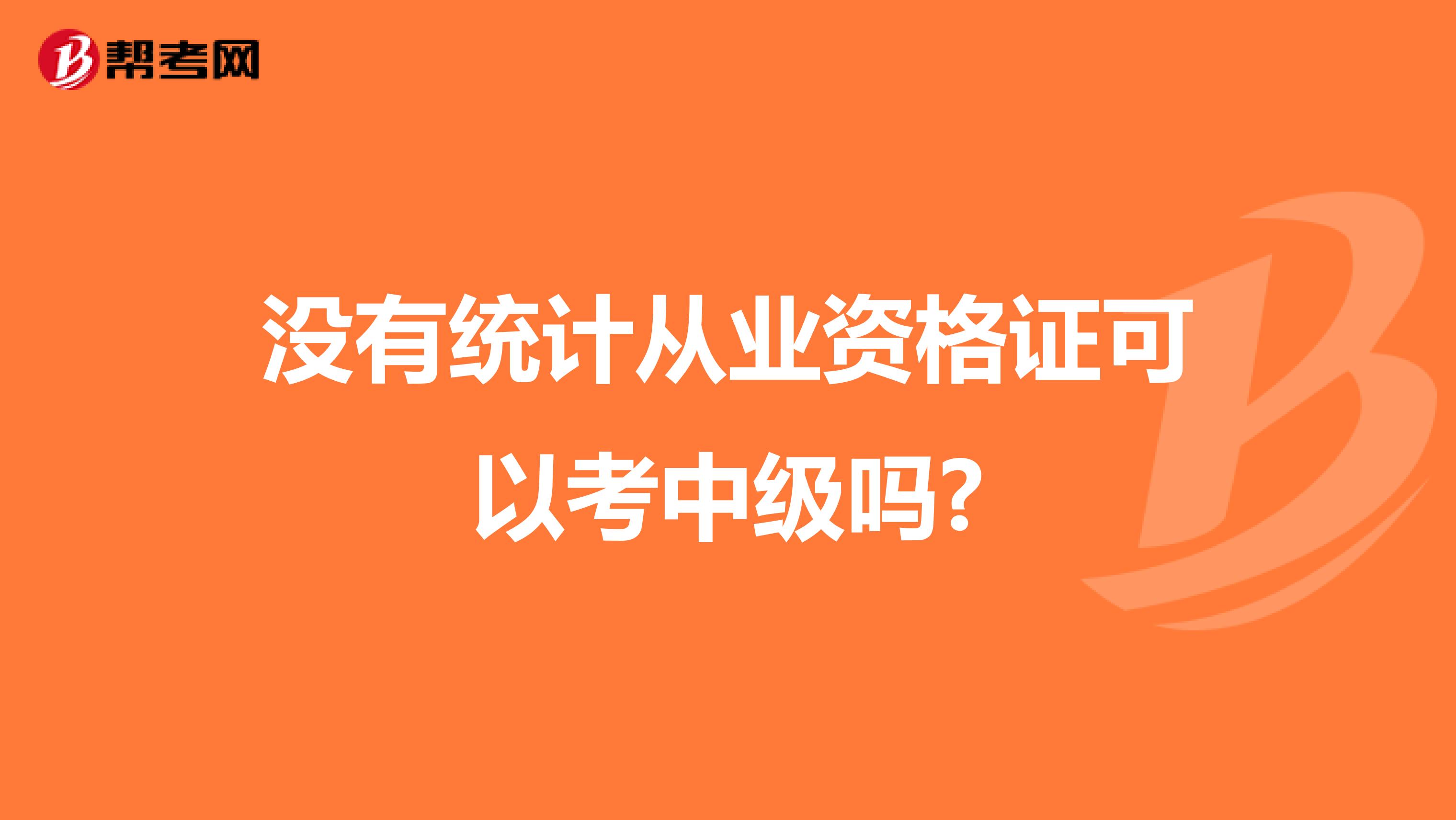 没有统计从业资格证可以考中级吗?