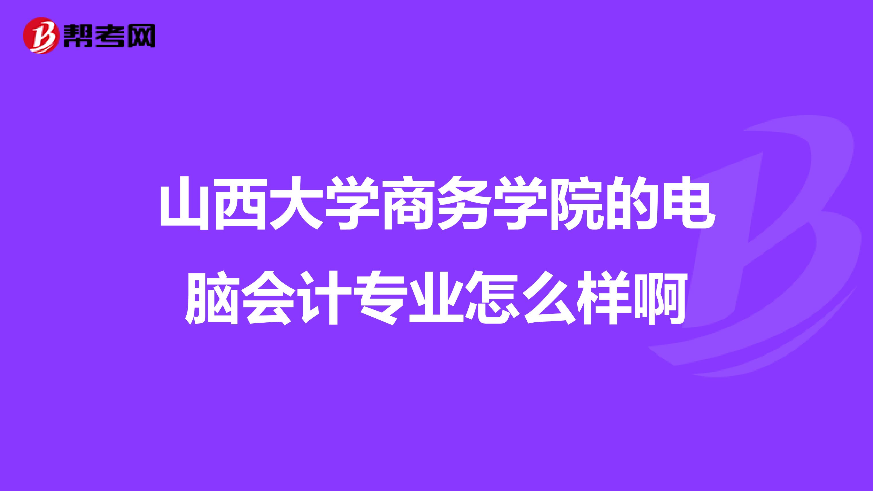 山西大学商务学院的电脑会计专业怎么样啊