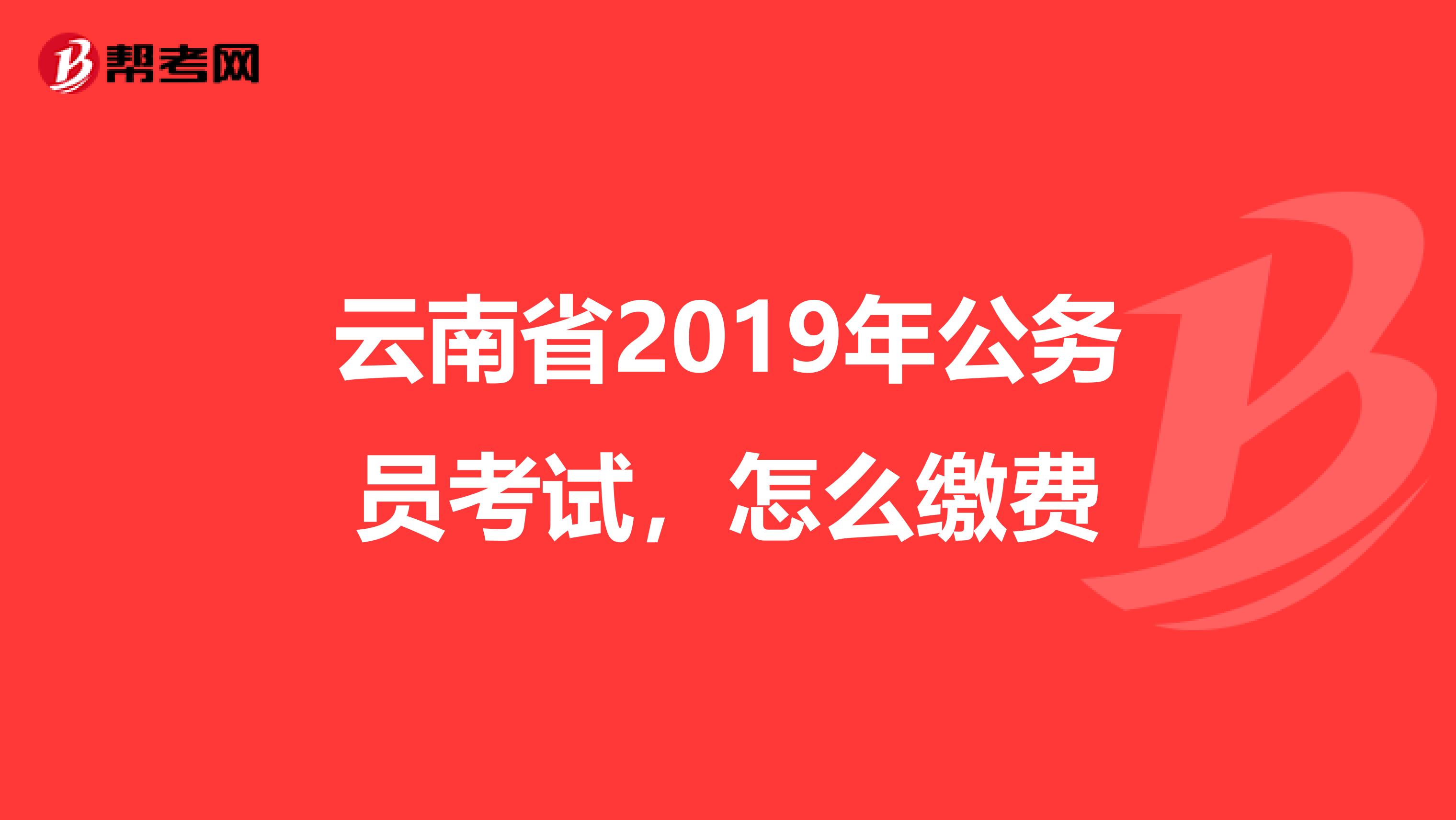 云南省2019年公务员考试,怎么缴费