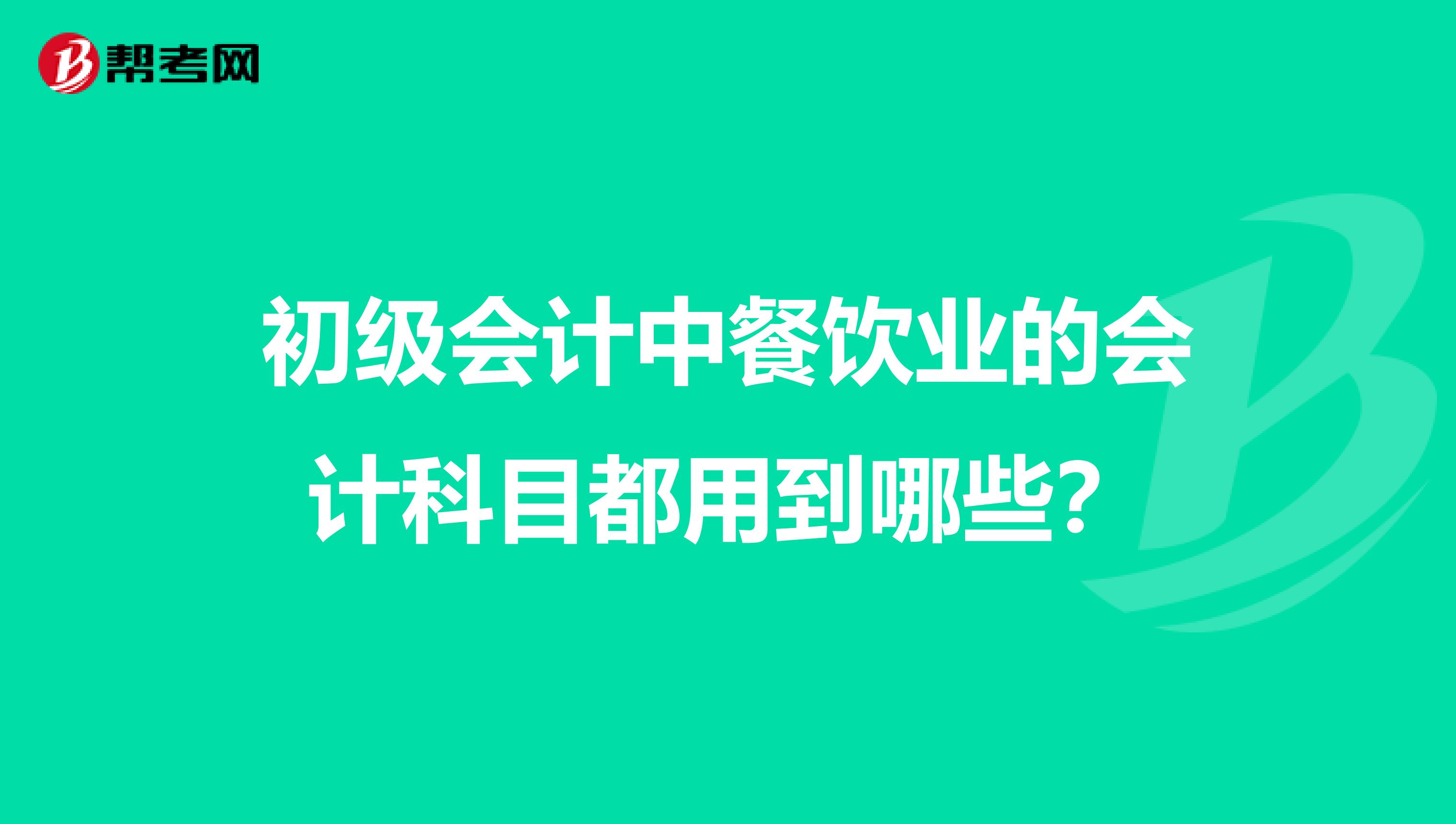 初级会计中餐饮业的会计科目都用到哪些？