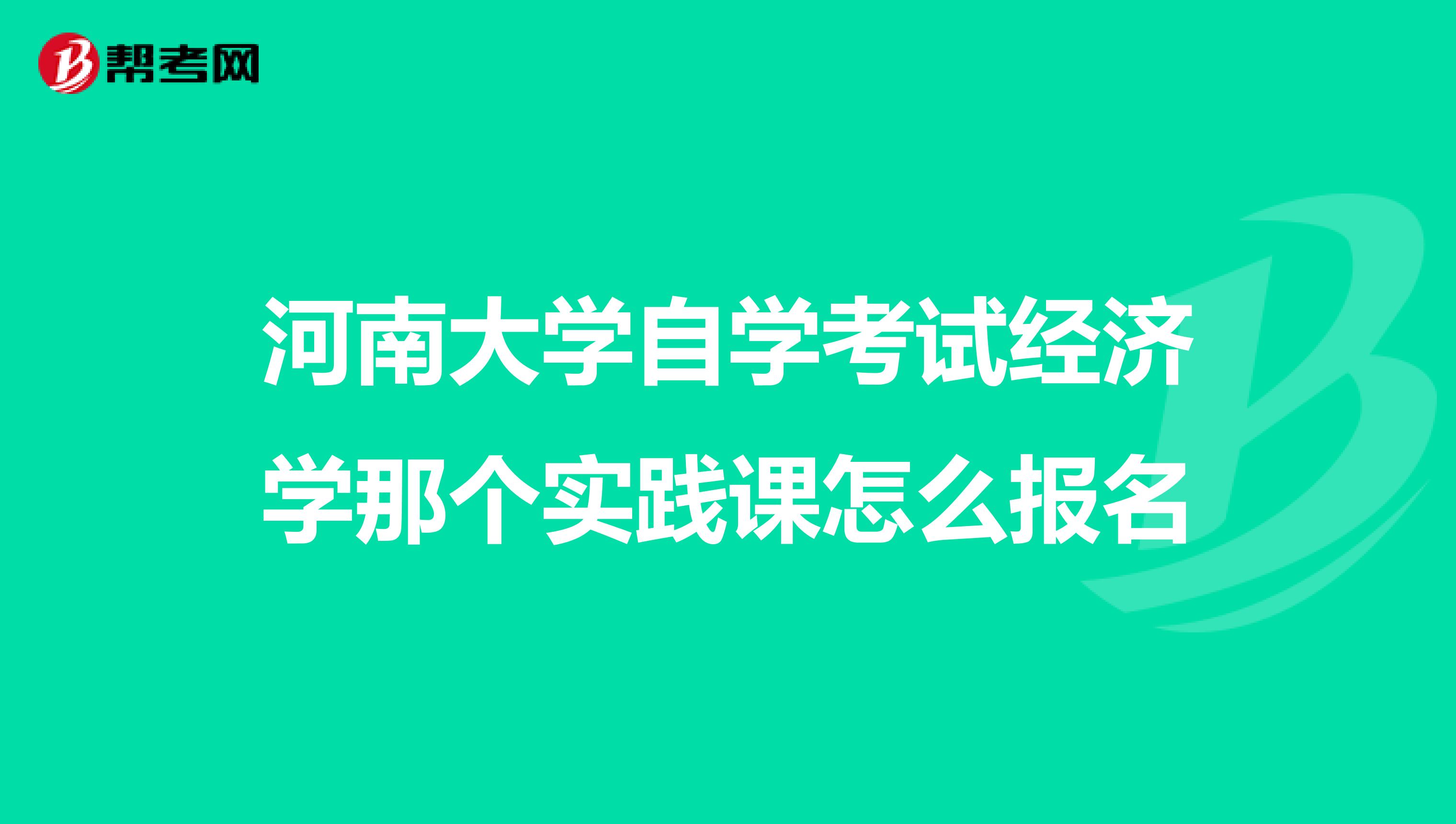 河南大学自学考试经济学那个实践课怎么报名