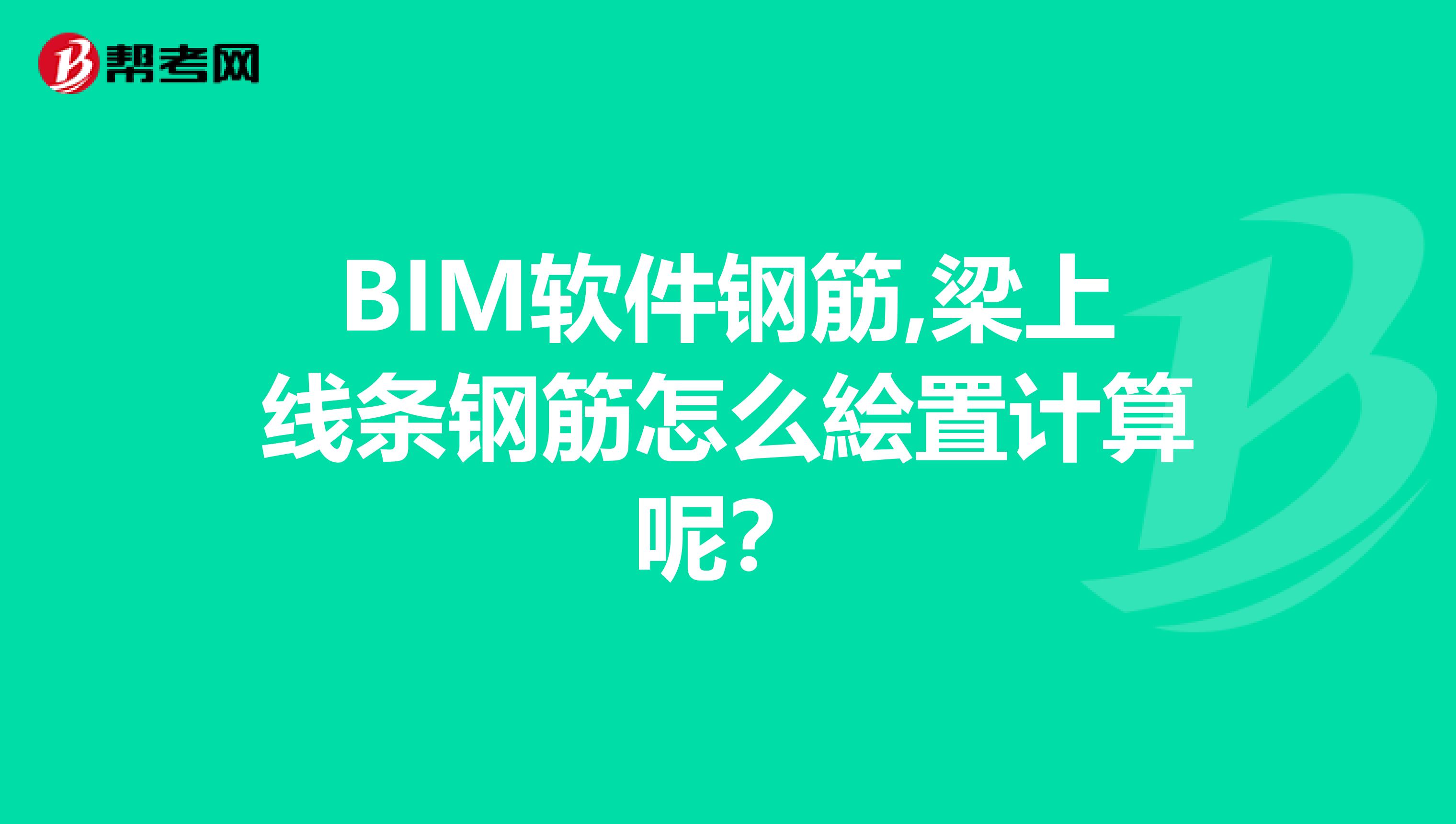 BIM软件钢筋,梁上线条钢筋怎么絵置计算呢?